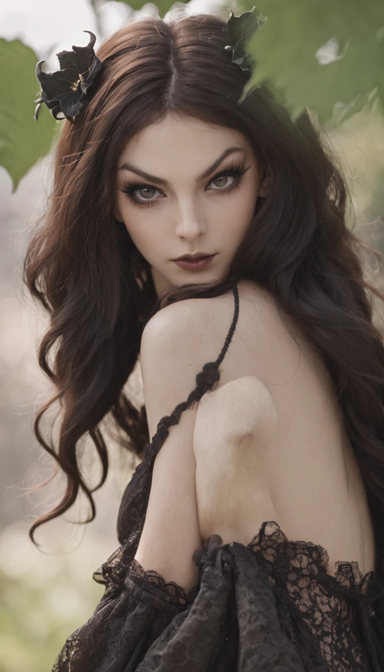 succubi,femele,whaite hair,black-clad,Beautiful face,Beautiful eyes,Black eyes,s girl,Full body like