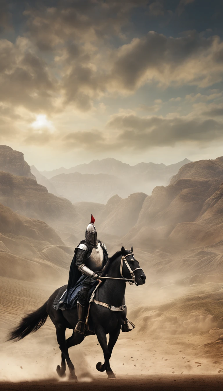 in a panoramic view,magic realismMasterpiece, hyper HD, Super detail, High details, Best quality, A high resolution, A high resolution, Award-Awarded, Award-Awarded, Anatomically correct, 8K,),(Portrait of a noble knight:16:9,Dignified),(A man on horseback:16:9,Long knife in hand, poster art inspired by Kanō Hōgai, trending on pixabay, Renaissance, Solomon Kane, As Solomon Kane, the third horseman, samurai movie poster, Wuxia, horse warrior, Tim BradStreet, vampire hunter d, Horseman of Apocalypse, genghis khan, Chinese samurai)