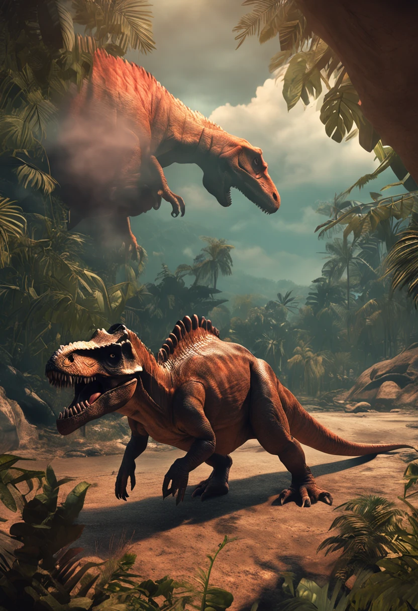 Dinosaurs carry wolves