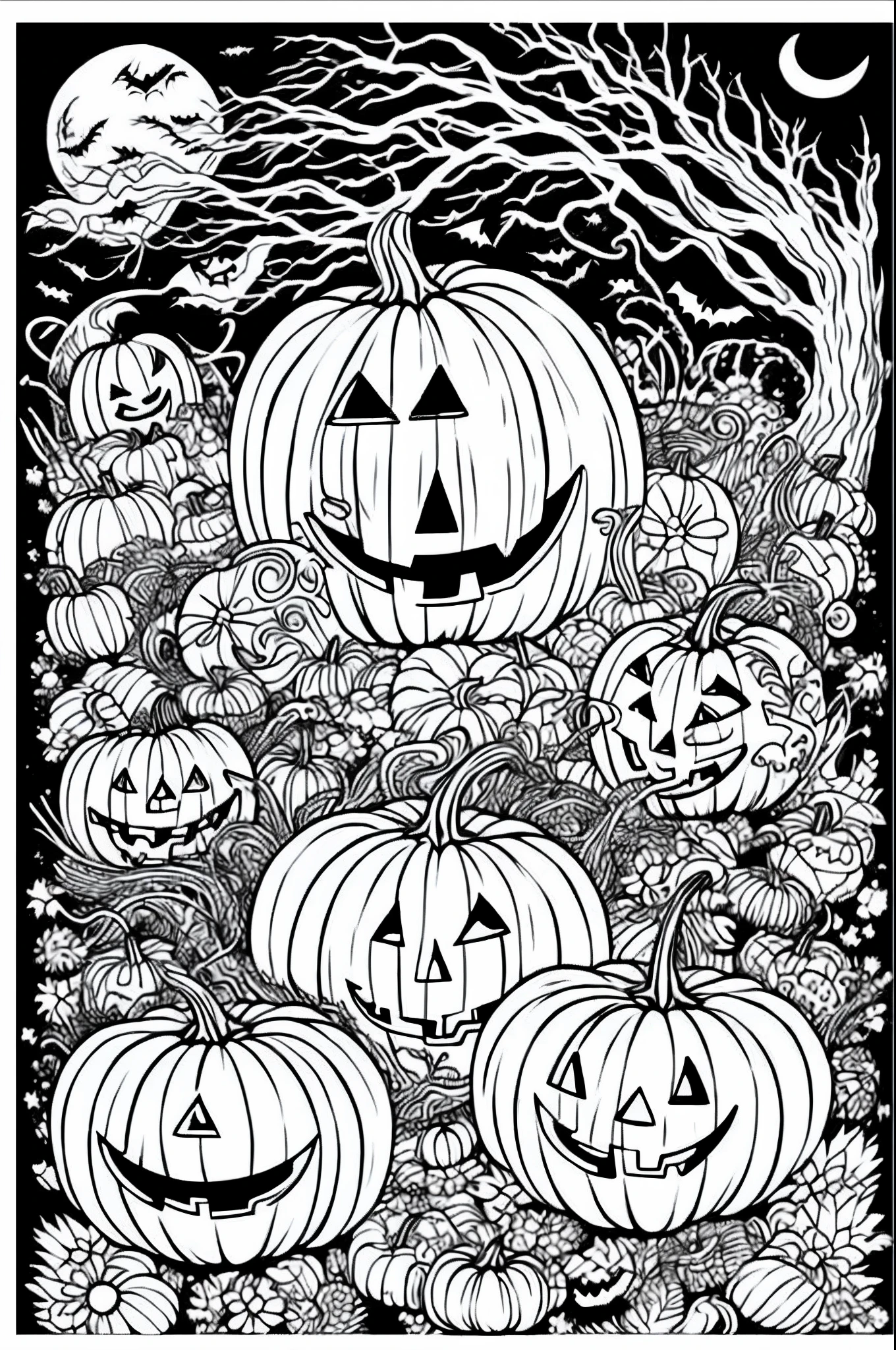 colouring book pages Halloween baclground