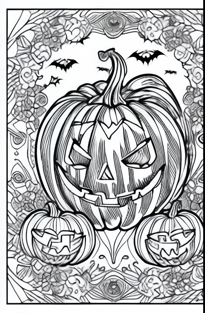 colouring book pages Halloween baclground