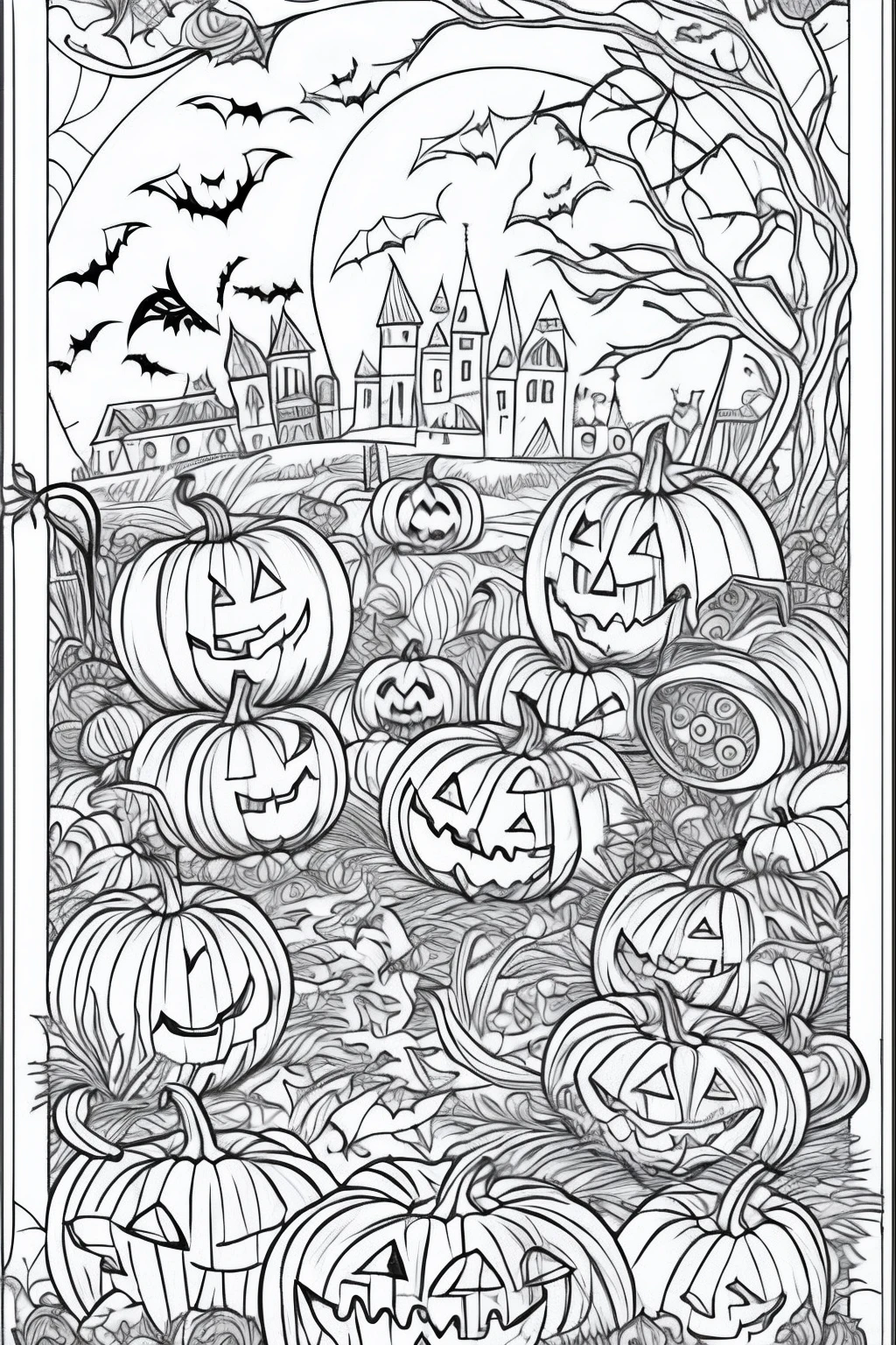 colouring book pages Halloween baclground