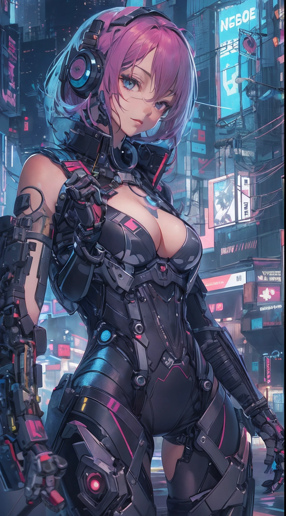 unreal-engine:1.4,hyper HD,Best quality:1.4, Fotorrealista:1.4, Skin texture:1.4, tmasterpiece:1.8,Futuristic costume for anime girl posing in city at night, Cyberpunk anime mecha girl, digital art cyberpunk anime, anime cyberpunk art, cyberpunk anime girl, female cyberpunk anime girl, Linda Chika Robot, best anime 4k Konachang wallpapers, an oppai cyberpunk, digitl cyberpunk - anime art, cyberpunk anime art, girl in mecha cyber armor, Perfect cyborg anime woman