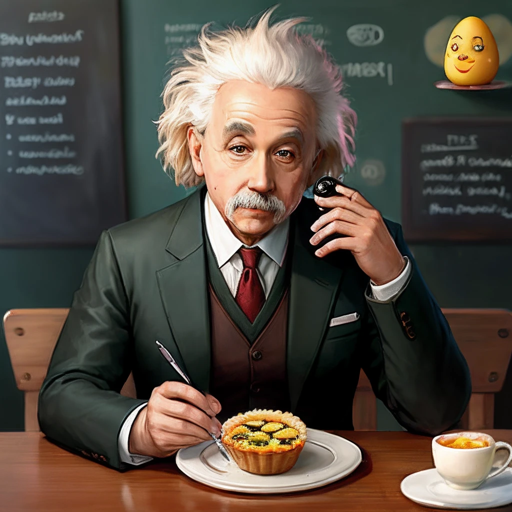 Einstein with an egg tart