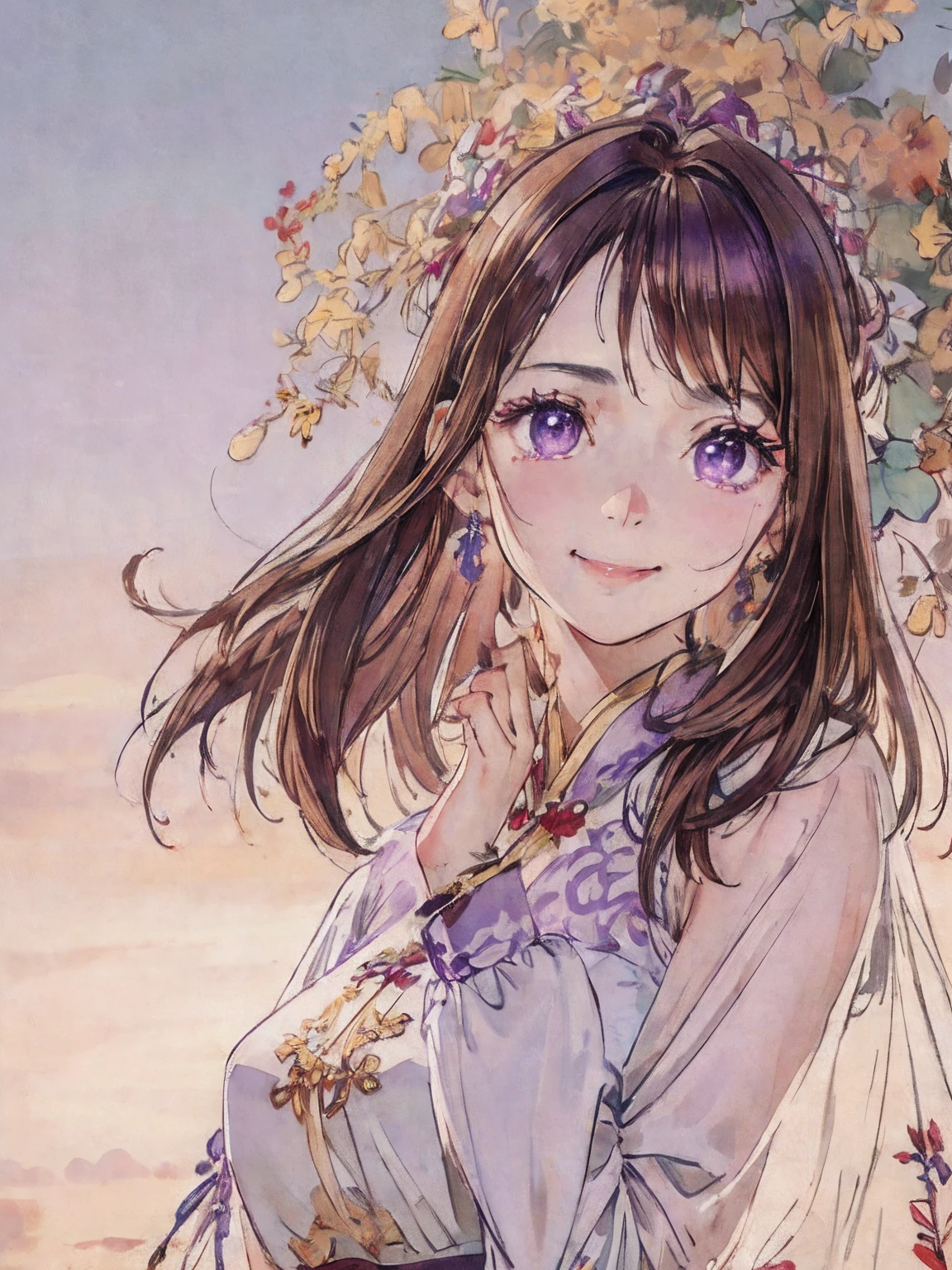 (ultra high res,photorealistic,realistic,best quality,photo-realistic),
(high detailed skin,visible pores),(real person,photograph),
(8k, raw photo, best quality, masterpiece)
BREAK
ru_qun, hanfu, best quality, masterpiece, extremely detailed, anime, 1girl, short girl, (brown hair, purple eyes:1.4), long hair, smile, tulle clothes, silk clothes, embroidery accessory, chinese knots, happy, smile, closed mouth, blue flower vines, gems, gold accessory,
BREAK