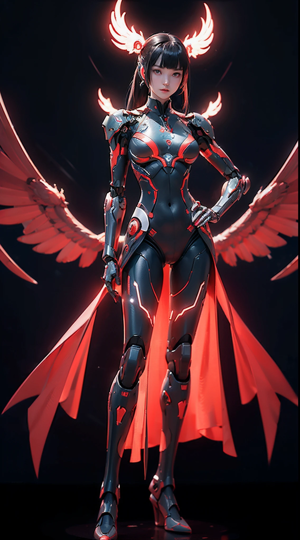 (Stand and pose full-body:1.5), Full body image of an alien robot with red eyes and a bird's head, (Extremely detailed CG Unity 16k wallpaper:1.1), (Colorful:1.2), Dynamic Angle, (Noise Removal Strength: 1.45), Side lighting, Lifelike texture, Glowing light, hyper HD, Award-Awarded