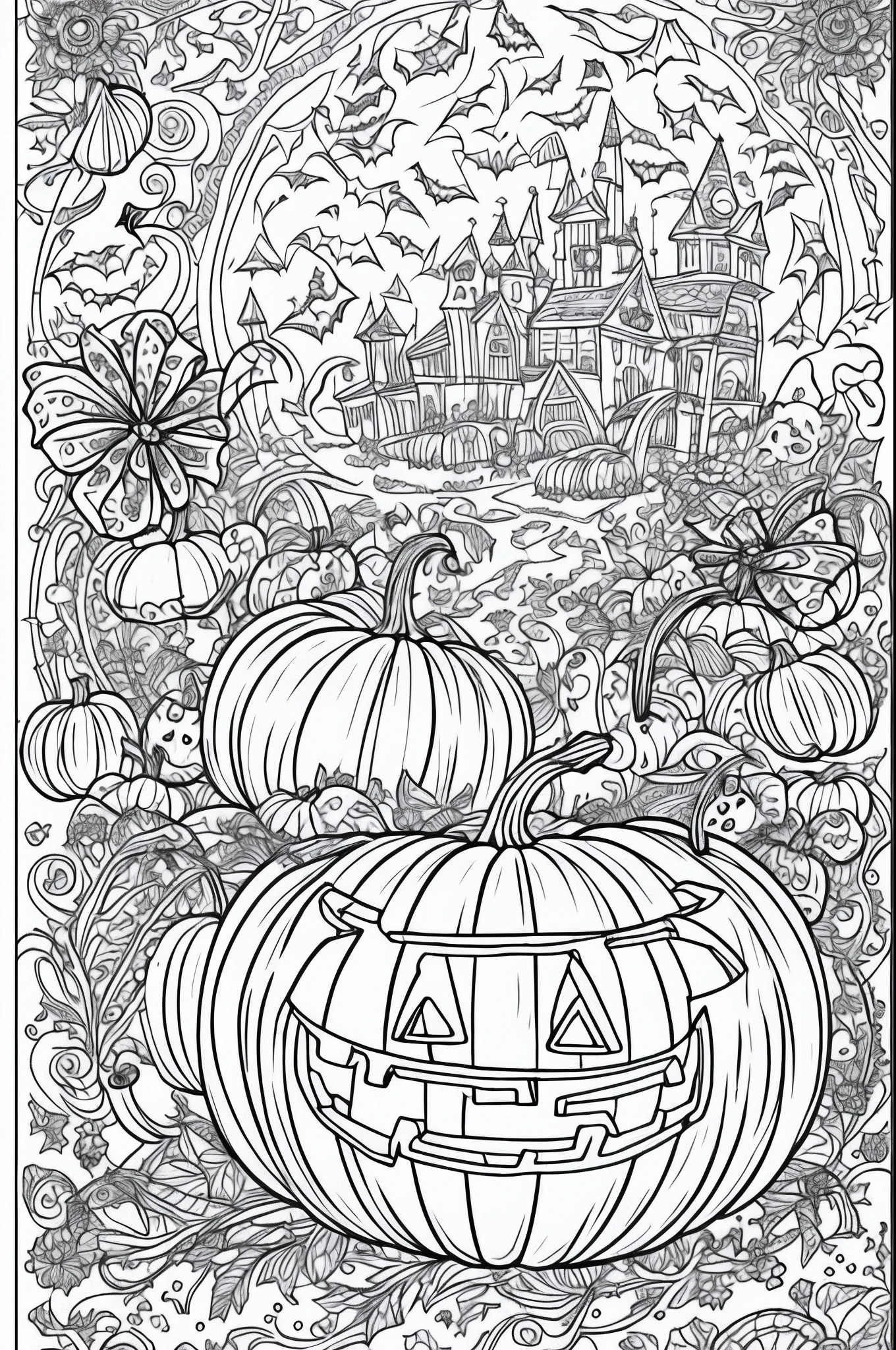 colouring book pages Halloween baclground