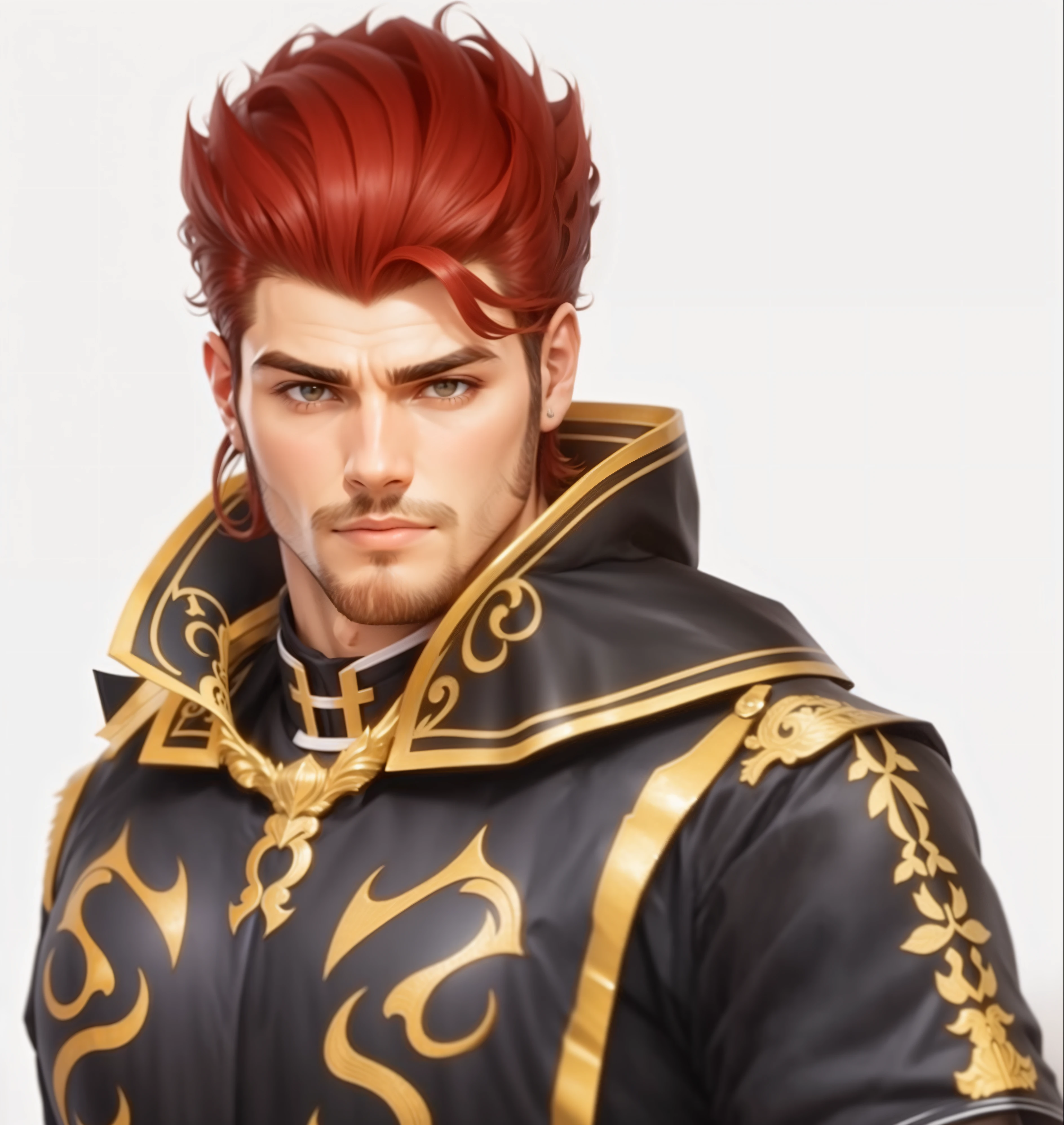 Homem novo cabelo curto ruivo sem barba