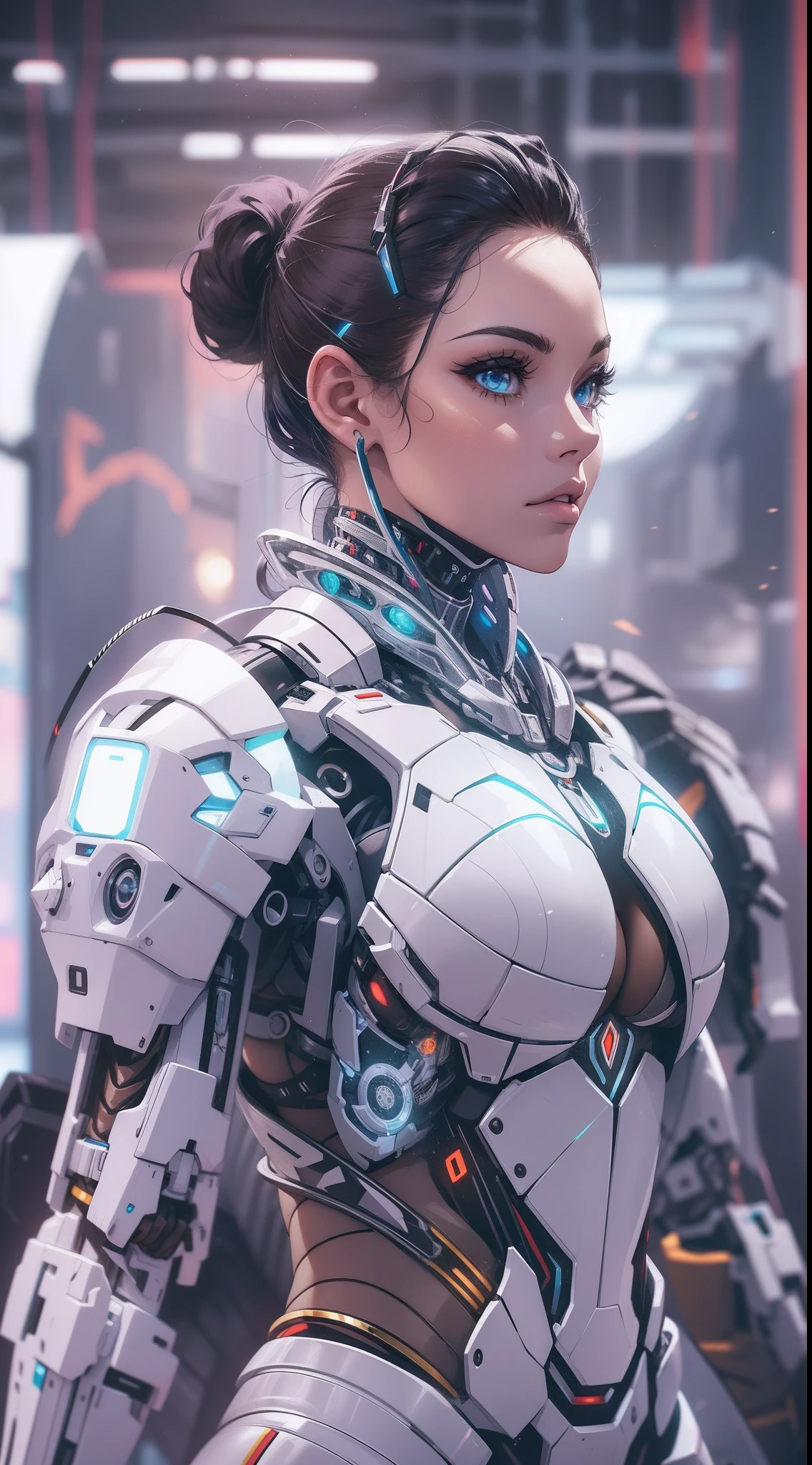 Arafed Mujer con un traje futurista posando para una foto, en armadura futurista blanca, girl in mecha cyber armor, Renderizado del motor irreal + una diosa, Armadura cyborg de porcelana, Armadura blanca brillante, cuerpo cyborg ginoide, Hermosa y atractiva cyborg femenina, Diferentes cibertrajes, Hermosa cyborg hembra, Hermosa chica blanca cyborg, Con armadura futurista, Perfecto cyborg hembra