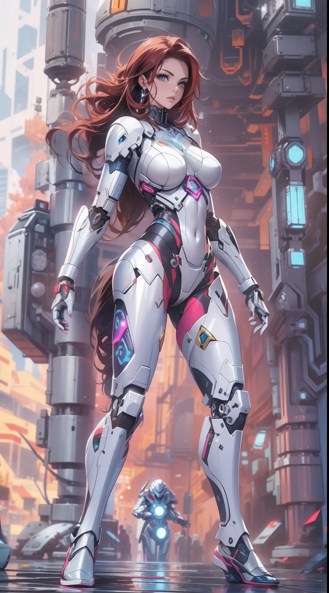 Arafed Mujer con un traje futurista posando para una foto, en armadura futurista blanca, girl in mecha cyber armor, Renderizado del motor irreal + una diosa, Armadura cyborg de porcelana, Armadura blanca brillante, cuerpo cyborg ginoide, Hermosa y atractiva cyborg femenina, Diferentes cibertrajes, Hermosa cyborg hembra, Hermosa chica blanca cyborg, Con armadura futurista, Perfecto cyborg hembra