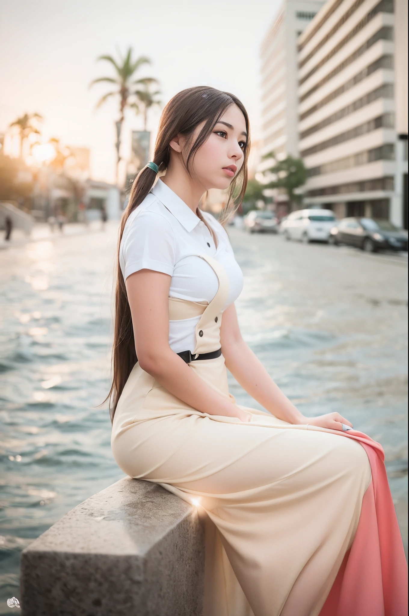 1 girl thinking about someone