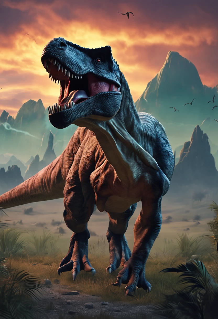 Dinosaurs carry wolves