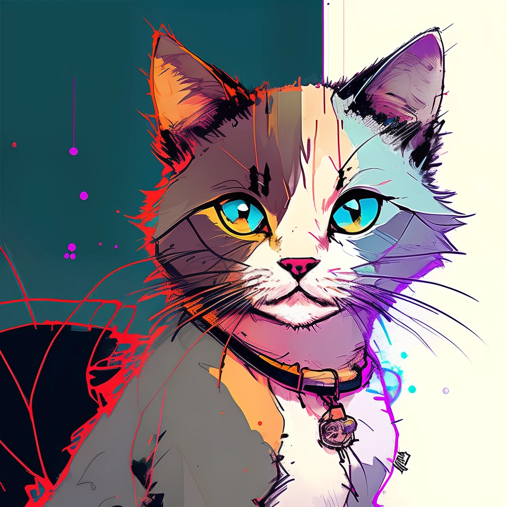 nvinkpunk、Really little cat、Cat going on an adventure，Rainbow on background，cute little、top-quality、detaileds、4 k、nffsw、smoother、foco nítido、hight resolution