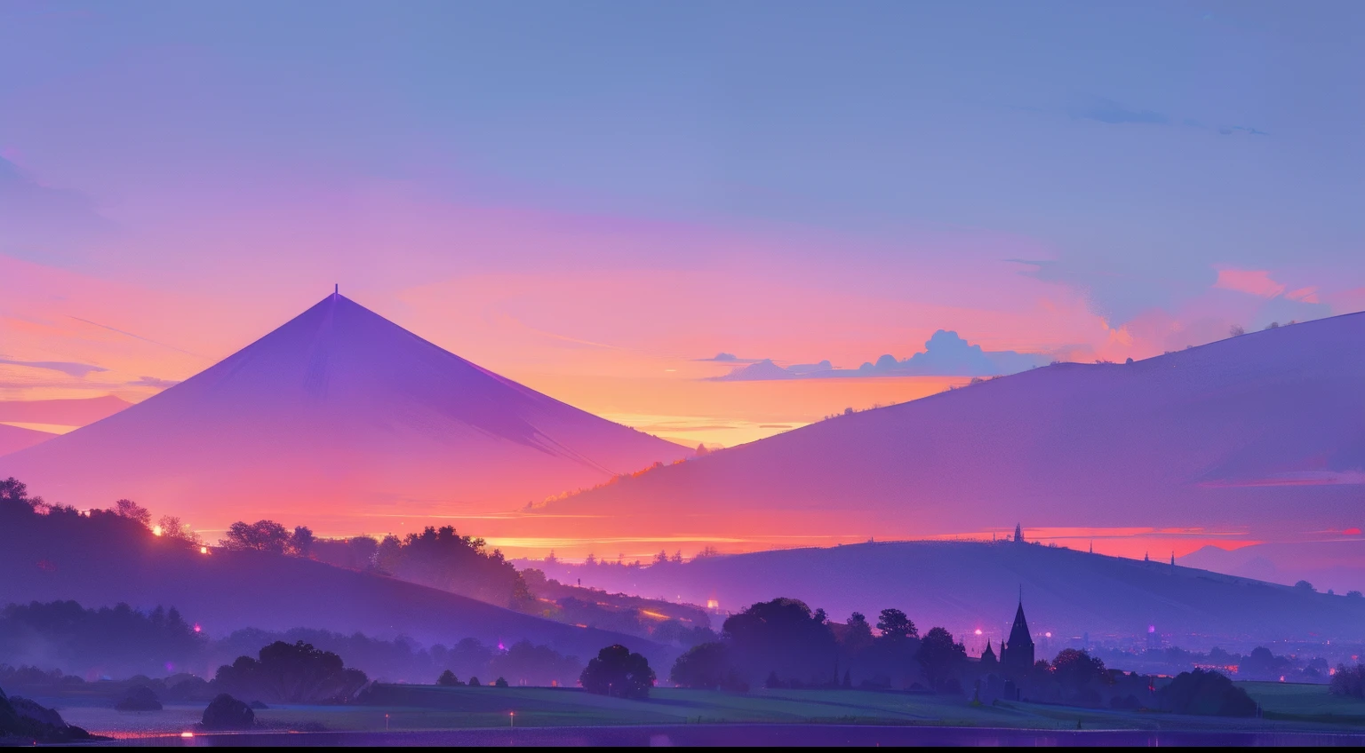 beatiful background, Violet, Blue, purple, Orange sky,