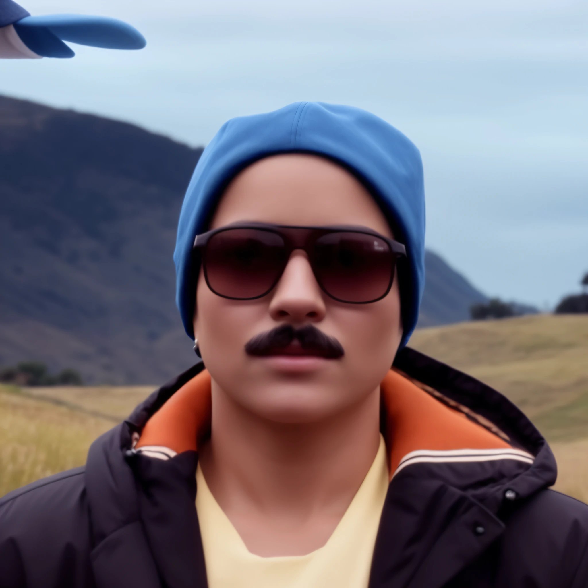 REMOVE THE CAP, ADD A HAIRSTYLE, NO CHANGE IN FACIAL FEATURES, PHOTOREALISTIC, ULTRA HD