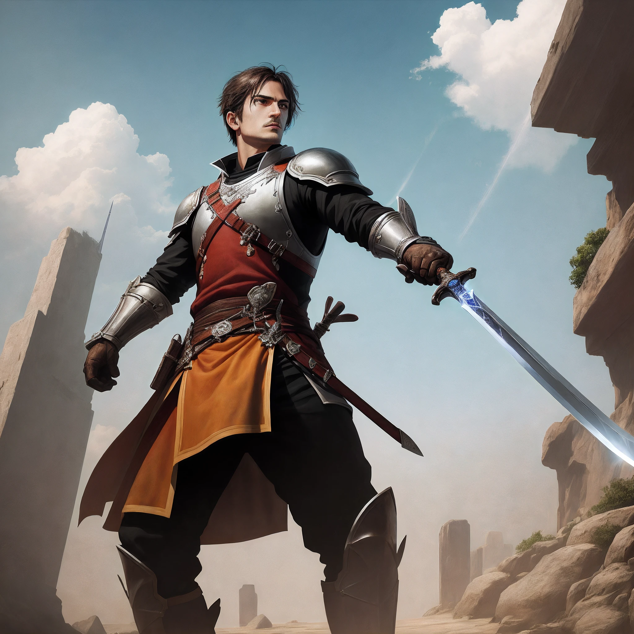 A sword cuts off the sky,Time is cut off