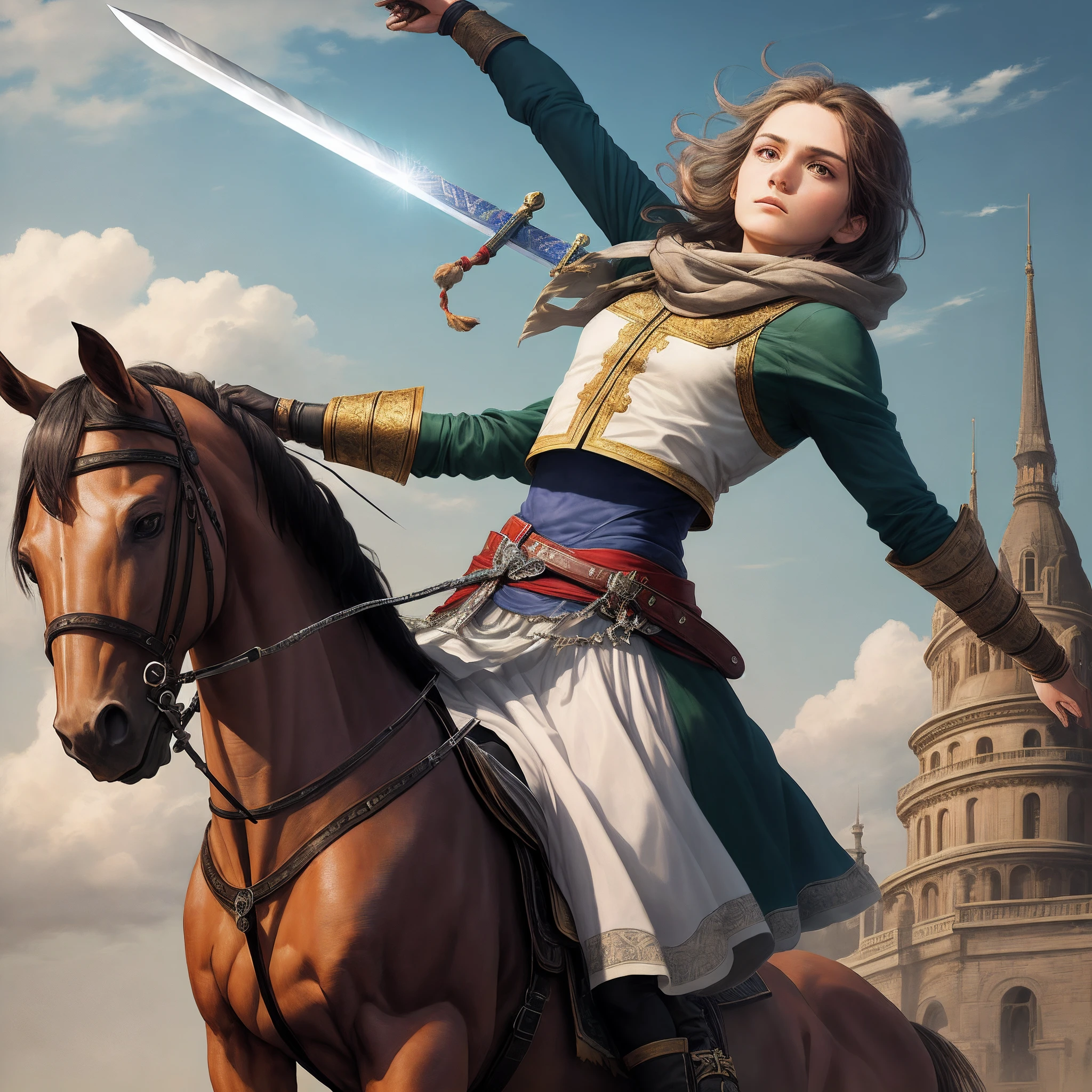 A sword cuts off the sky,Time is cut off