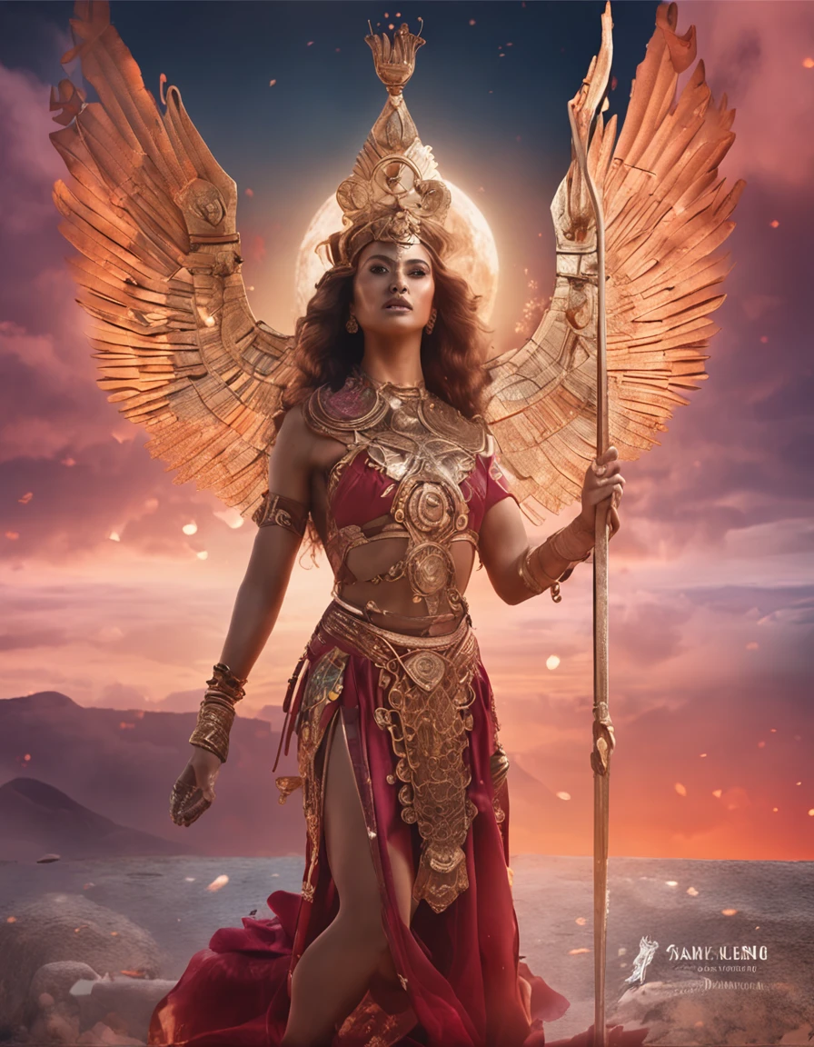 (hoang lap、high high quality、ultra detailed to hand),Zodiac sign- Aries goddess,Similar to Latin goodness,bravery,willful,Productive,The face of enterprising and humanitarianism,sunset reddish hair,Ancient Greek costumes、See-through dresses,The background is the ocean,Crystal green eyes(Eyes detailed),Powerful power appearance