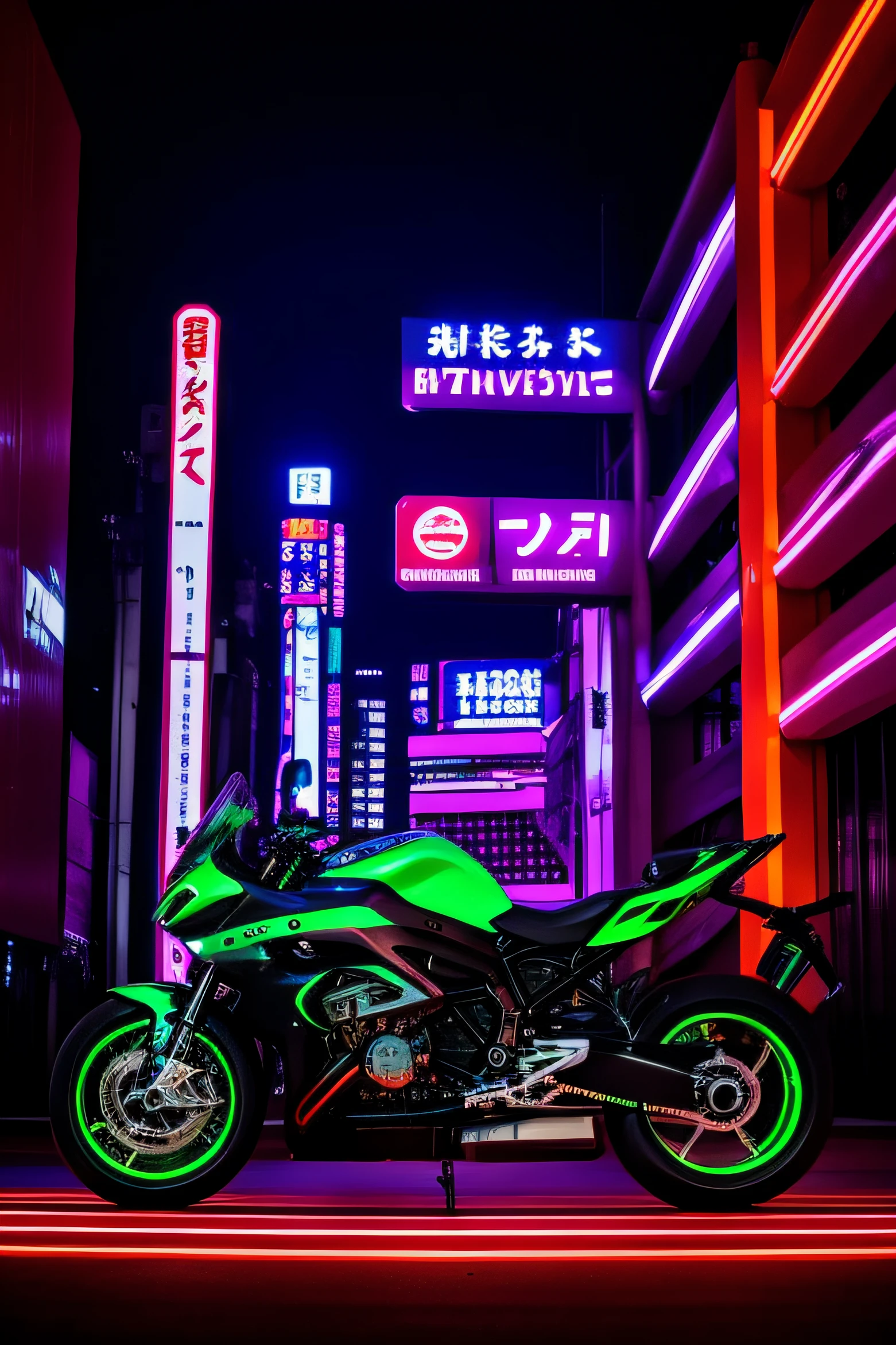 bmws1000 Tokyo neon night art