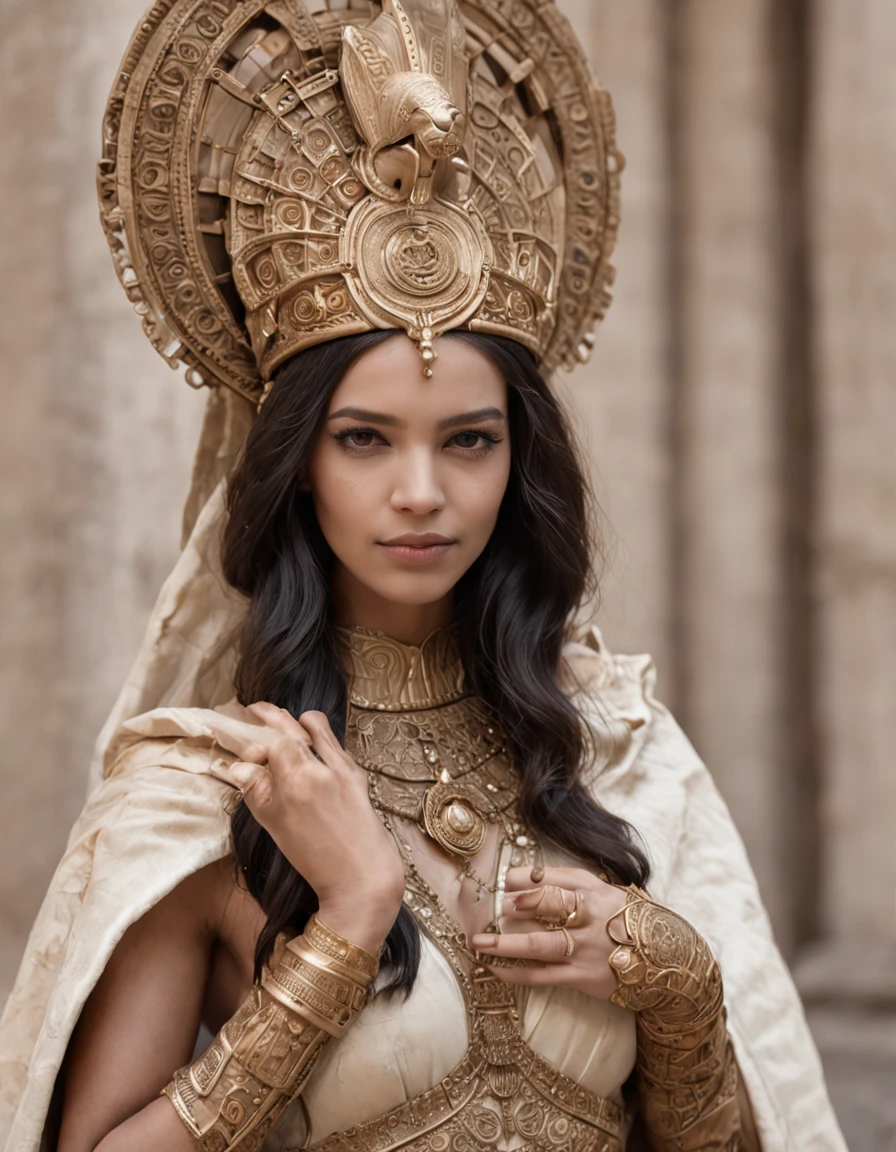 cleopatrah, tiro de corpo inteiro, Vestido bonito, deusa rainha do Egito, atraente, rosto mais perfeito, design de olhos profissional, Pintura digital, Beautiful hieroglyphics in the background, fantasia, detalhes intrincados, actual configuration, Face card, ao estilo de Ellen Gallagher, Abigail Larson e Anton Pieck