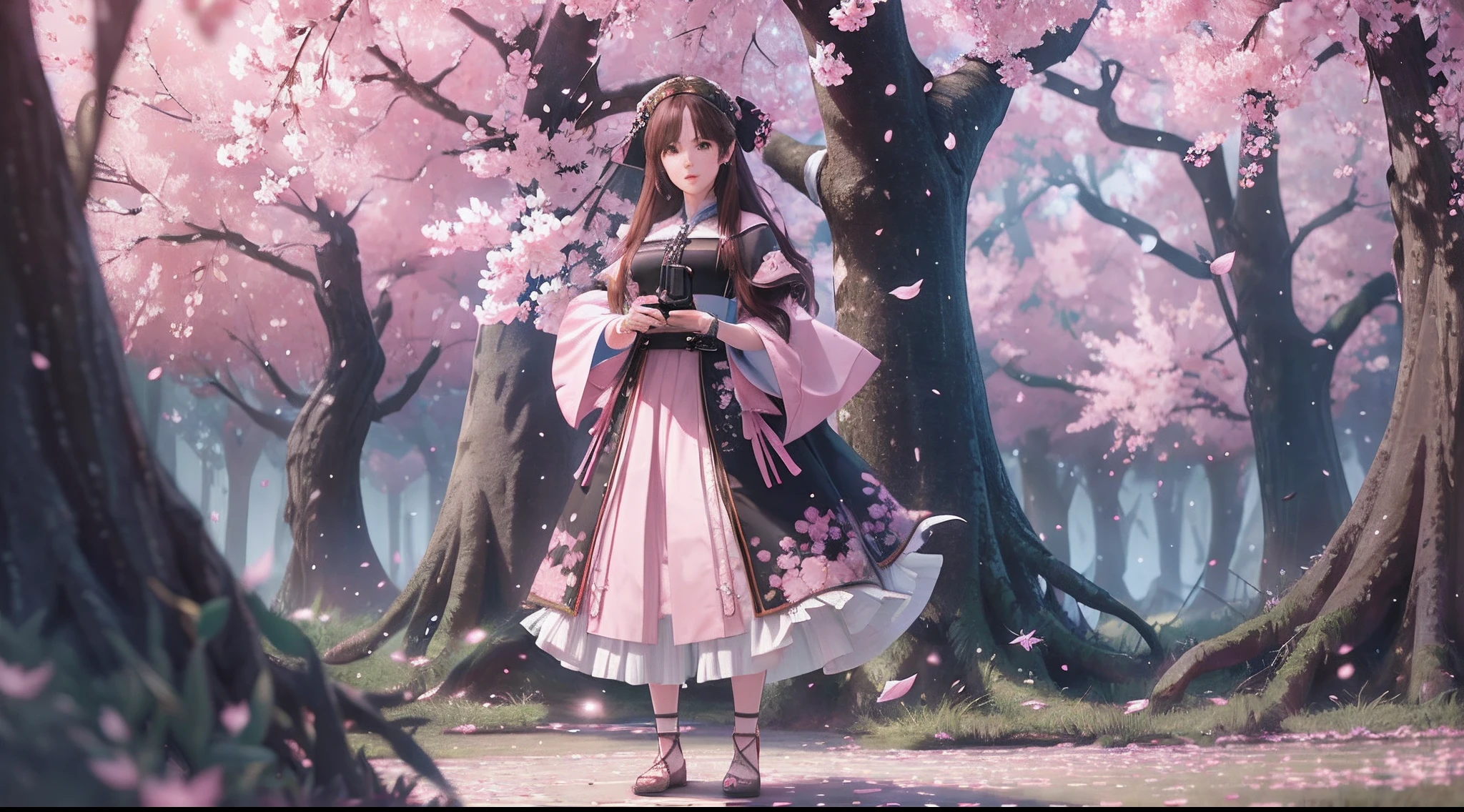 masterpiece, (photorealistic:1.4), best quality, beautiful lighting, realistic, (extremely detailed CG unity 8k wallpaper), (full body:1.1), intricate, high detail, sharp focus, dramatic, RAW photo, 8k uhd, film grain, caustics, subsurface scattering, reflections, sakura tree, sakura trees, falling leaves, pink leaves,
trending on ArtStation, trending on CGSociety, Intricate, High Detail, Sharp focus, dramatic, best quality, highres,