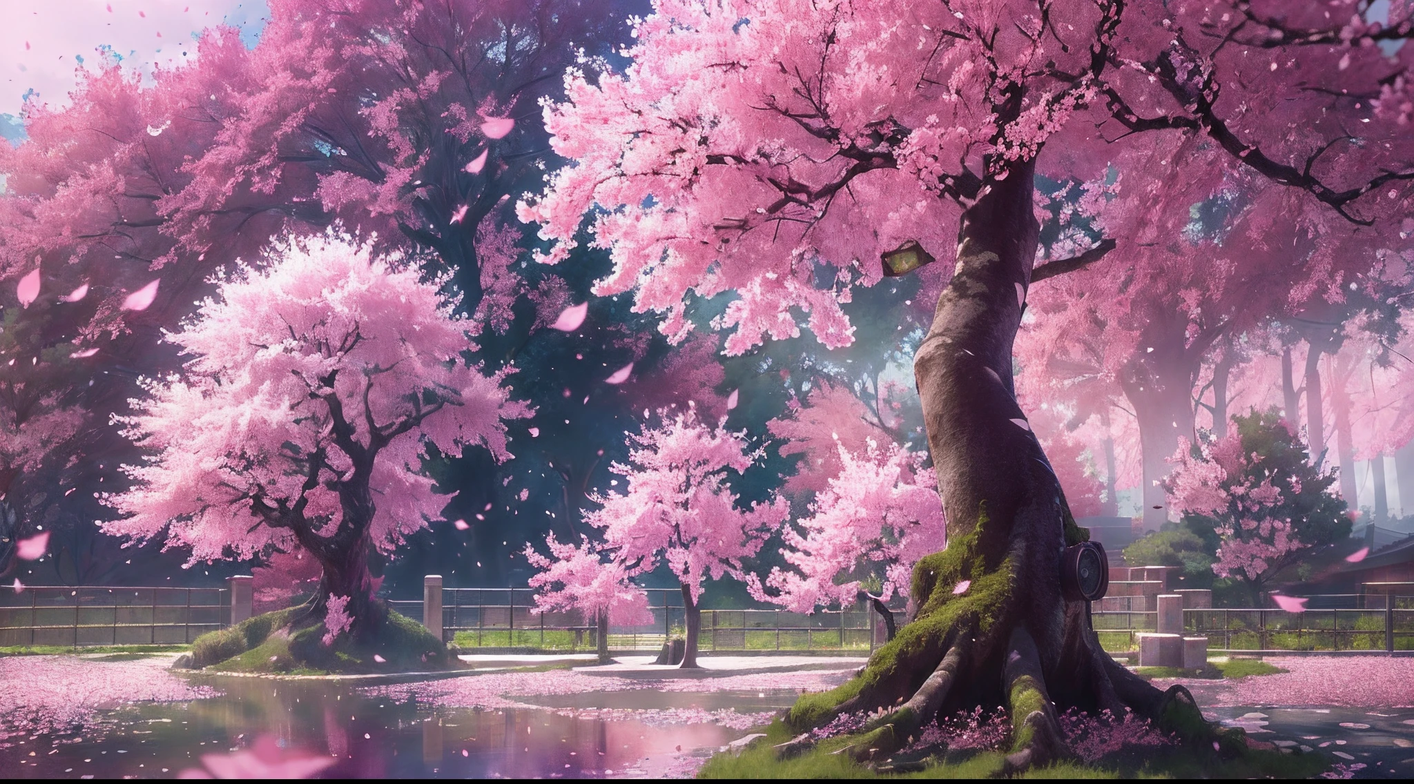 masterpiece, (photorealistic:1.4), best quality, beautiful lighting, realistic,  (extremely detailed CG unity 8k wallpaper), (full body:1.1), intricate, high detail, sharp focus, dramatic, RAW photo, 8k uhd, film grain, caustics, subsurface scattering, reflections,  sakura tree, sakura trees, falling leaves, pink leaves, 
trending on ArtStation, trending on CGSociety, Intricate, High Detail, Sharp focus, dramatic,  best quality, highres,