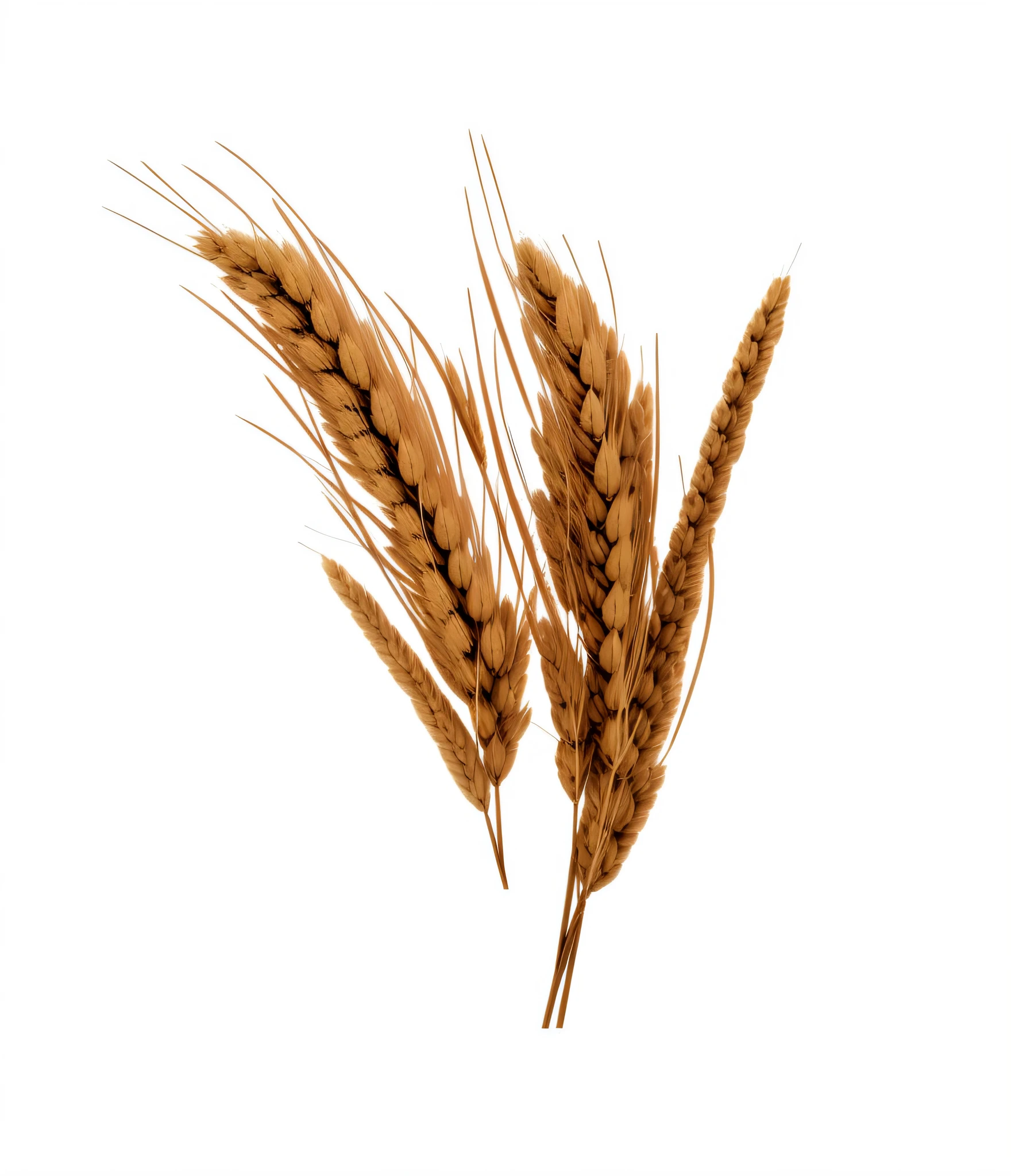 Two wheat stalks on a white background, high grain, malt, Powerful particles, Harvest, author:Shinki Shiro, straw, Simple illustration, Granule effect, colorful illustrations, drawn image, A digital rendering, Color illustration, broad detail, author:Yokoyama Grand View, heavy grain, hyperdetailed illustration, drawn with photoshop, hor ears, high detail illustration