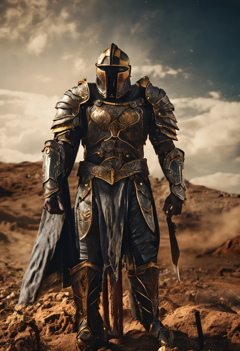 spartan warrior, fighting , stunning armor, black gold armor, epic, 8k