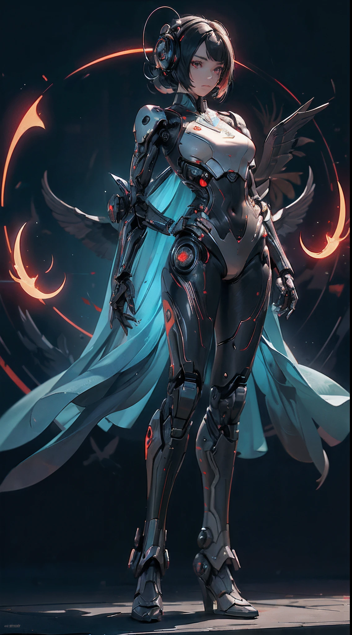 (Stand and pose full-body:1.5), Full body image of an alien robot with red eyes and a bird's head, (Extremely detailed CG Unity 16k wallpaper:1.1), (Colorful:1.2), Dynamic Angle, (Noise Removal Strength: 1.45), Side lighting, Lifelike texture, Glowing light, hyper HD, Award-Awarded