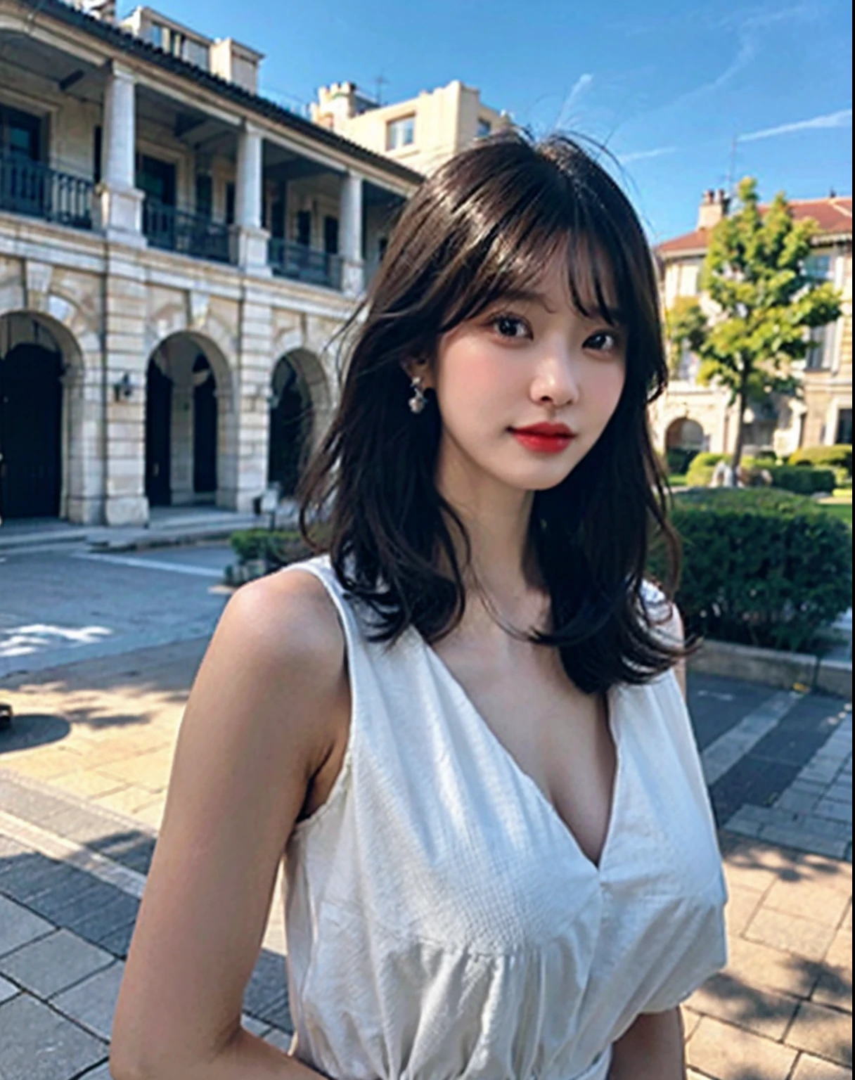 top-quality、A high resolution、8K、Girl 1 Mature Mature Mature Woman Person、(huge tit)、Inside a house、(street:0.8)、Sleeveless dress、luxury goods、(Medium hair)、Beautiful detail sky、earring beautiful、(dynamicposes:0.8)、(ful body:1.2)、light breeze、shiny skins、line of sight、cowboys、swim wears