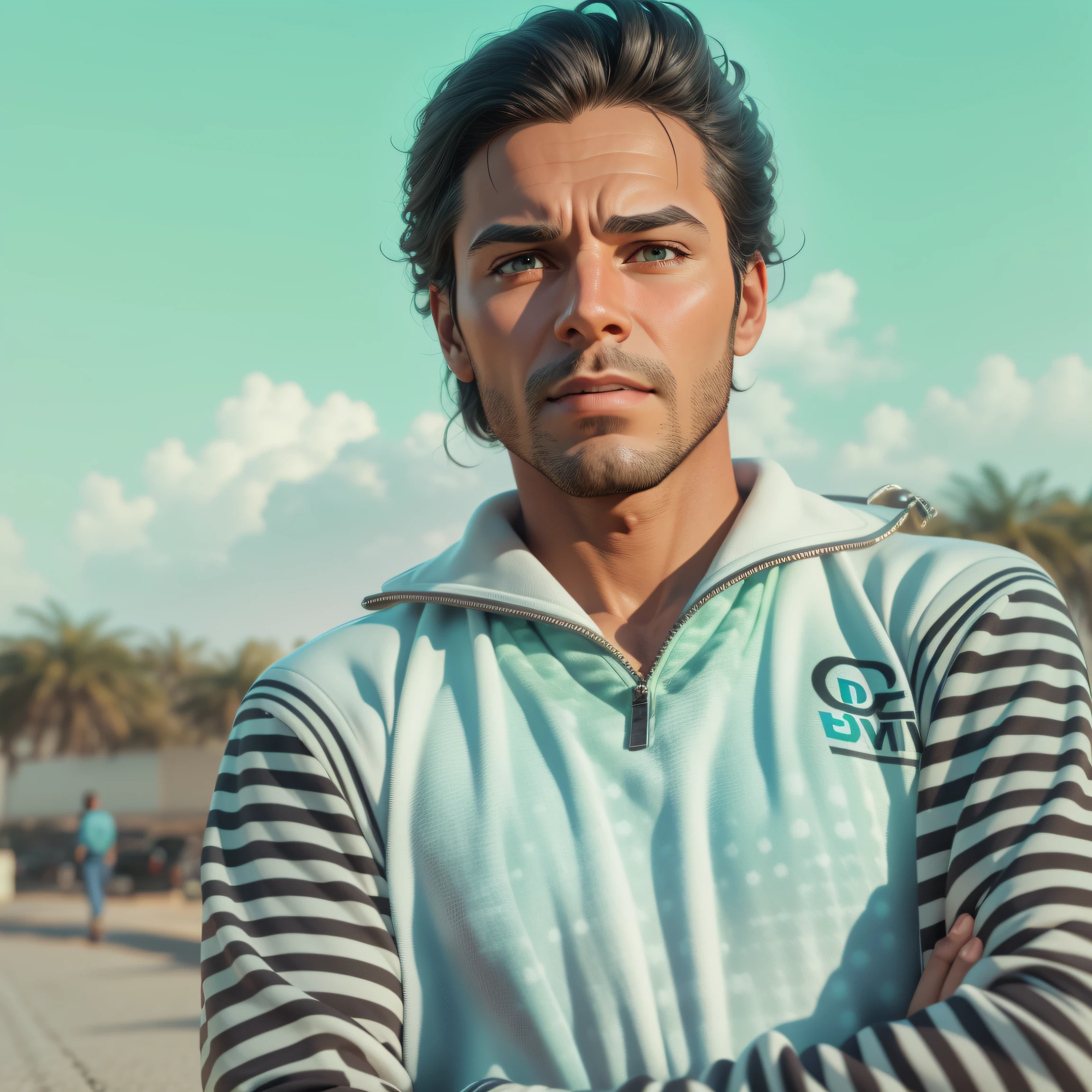 covert this image to 3d cartoon with realistic and similar face and professional background