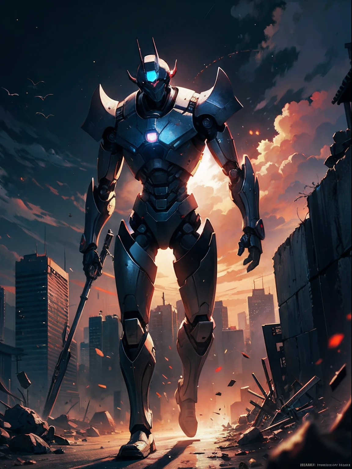 robot, full body, Apocalypse, dooms day, Illustration, cinematic light, high resolution, best quality, ultra detailed, masterpiece,