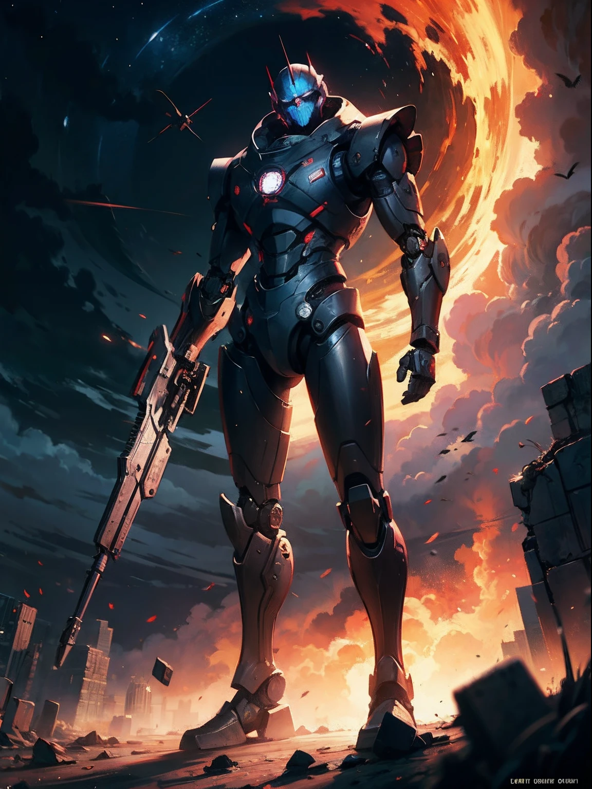 robot, full body, Apocalypse, dooms day, Illustration, cinematic light, high resolution, best quality, ultra detailed, masterpiece,