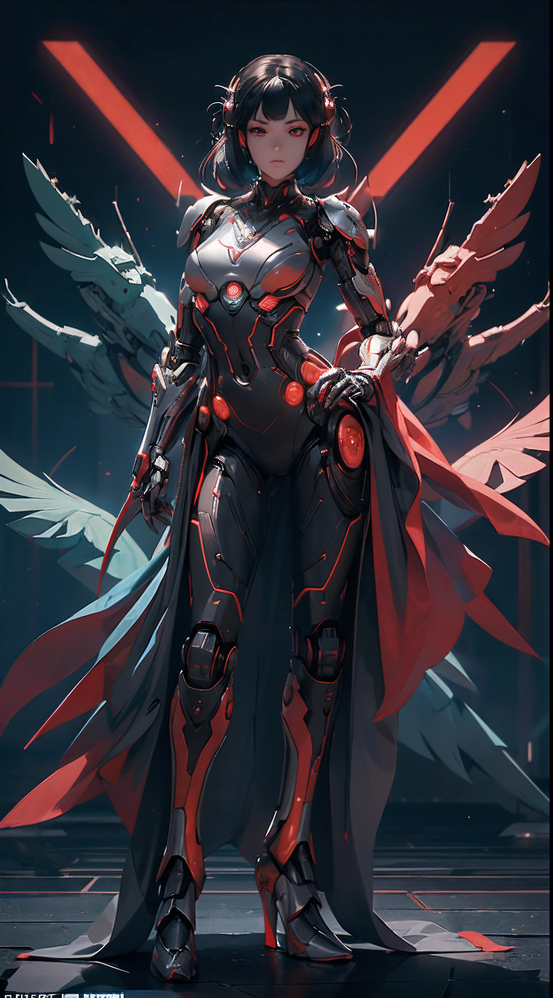 (Stand and pose full-body:1.5), Full body image of an alien robot with red eyes and a bird's head, (Extremely detailed CG Unity 16k wallpaper:1.1), (Colorful:1.2), Dynamic Angle, (Noise Removal Strength: 1.45), Side lighting, Lifelike texture, Glowing light, hyper HD, Award-Awarded