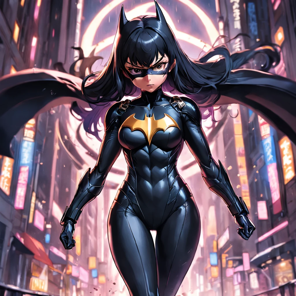 Realistic depiction of an advanced cybersuit in black, Batgirl из DC Comics