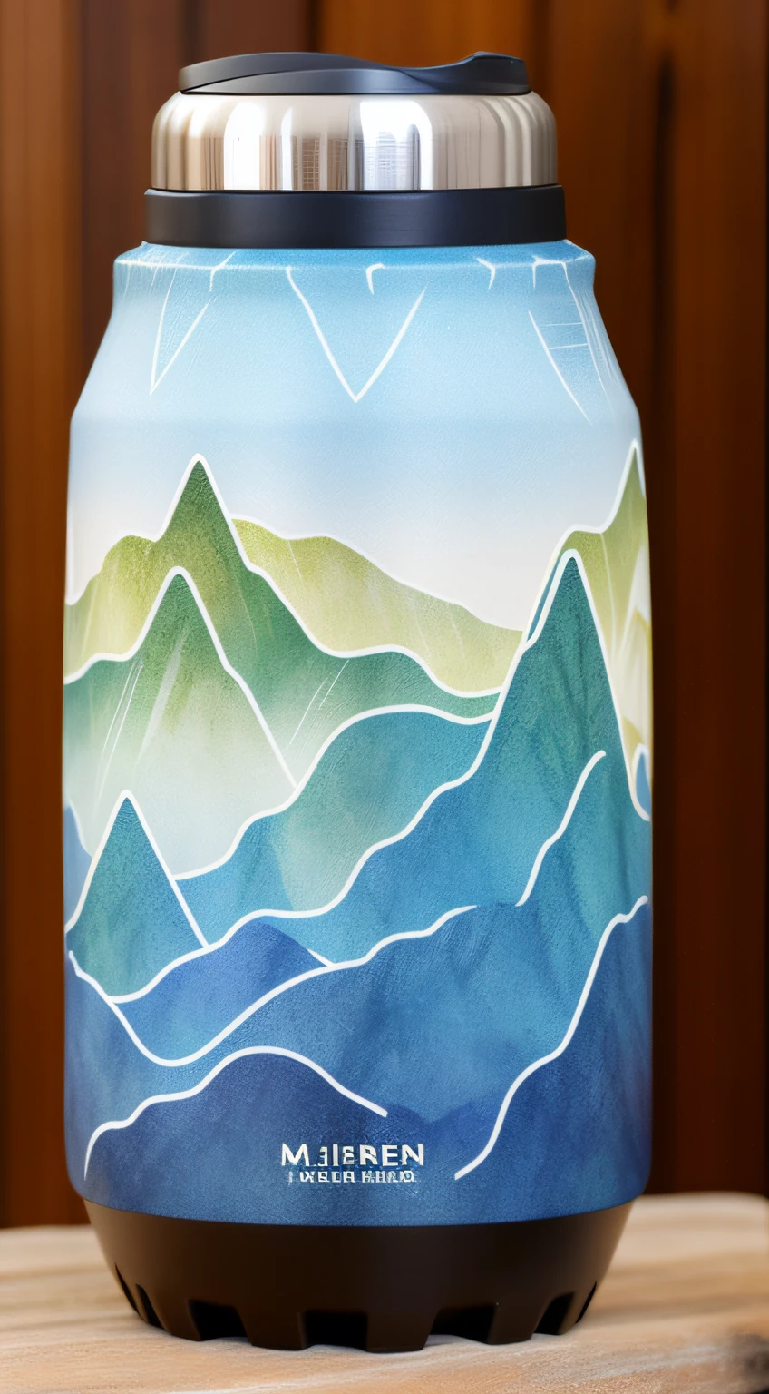 Mineral water bottle body printing screen design highlights the texture, the sense of coldness, and highlights the mountain spring water