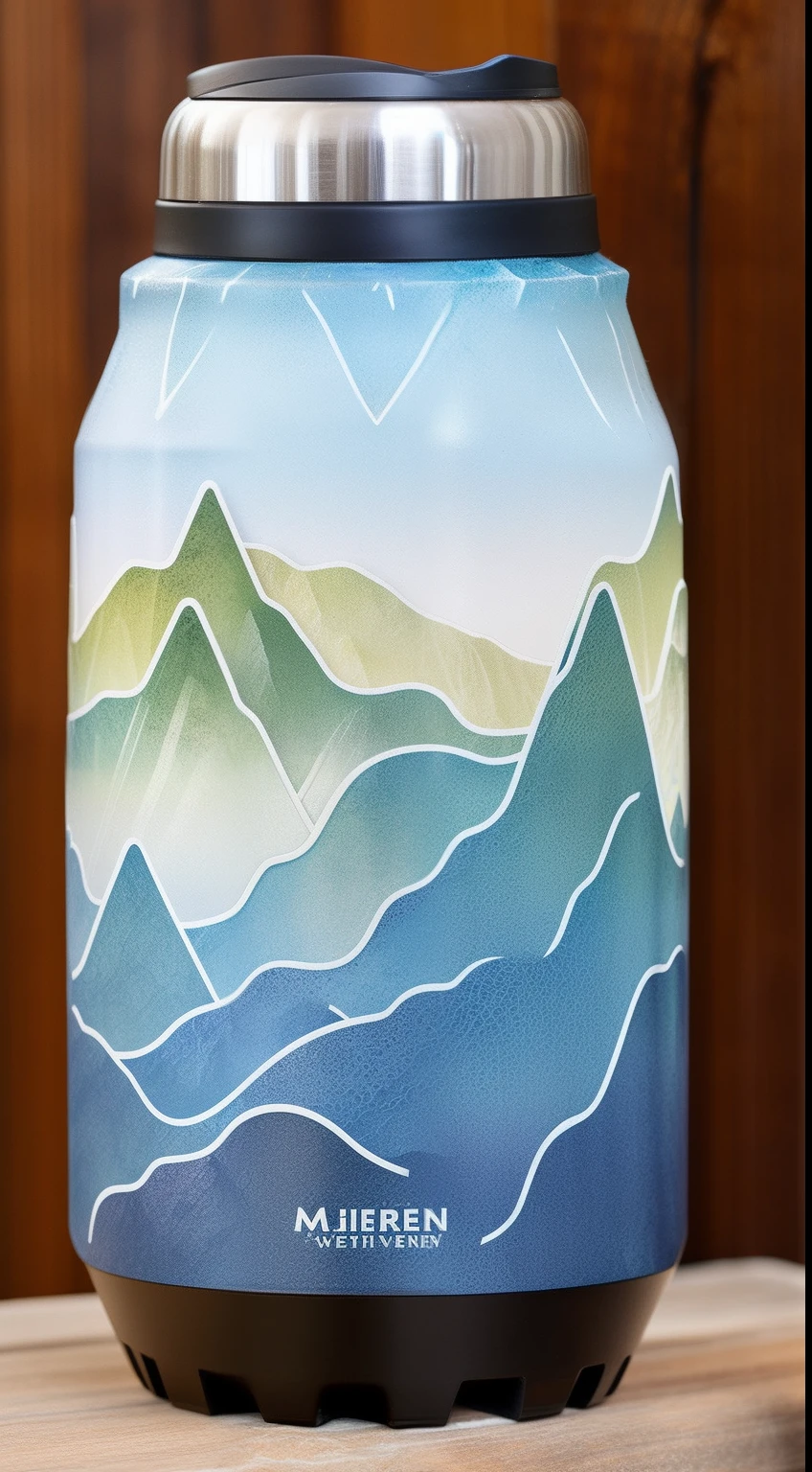 Mineral water bottle body printing screen design highlights the texture, the sense of coldness, and highlights the mountain spring water