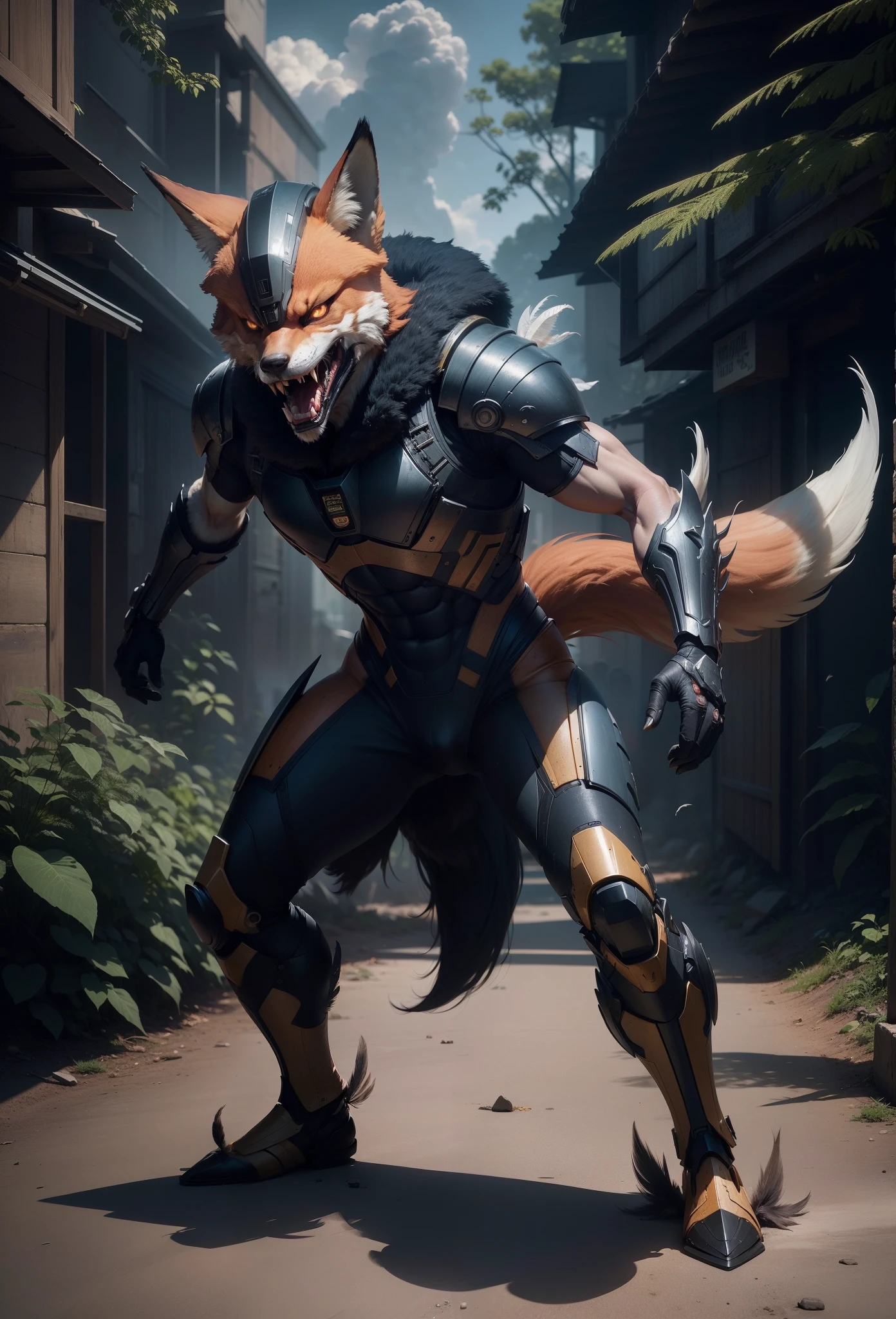 Add More orange fur and feathers to arms