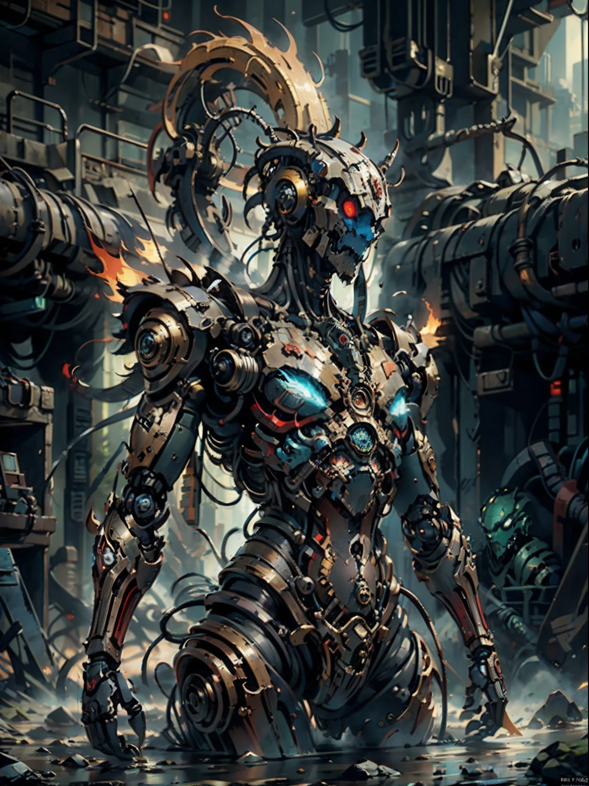 robot, full body, Apocalypse, dooms day, Illustration, cinematic light, high resolution, best quality, ultra detailed, masterpiece,