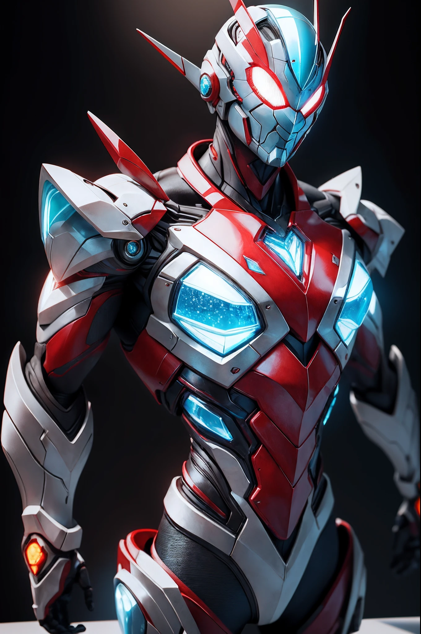 master part, best quality, Altas,Realistic,parte superior do corpo,
1st grade,Ultraman,MechUltraman, dourado, prata, vermelho, (translucent:1.4),(intumescente:1.2),(postura:1.1),Biomechanicals,
mini cidade,metalic reflection, dramatic lighting,..3d, super detalhado, octan render,