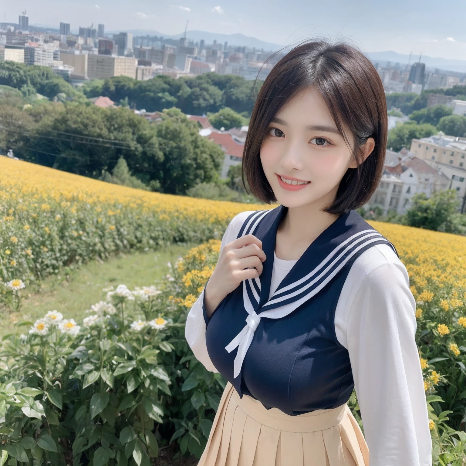 a sailor suit、Satomi Ishihara、Cosmos Field