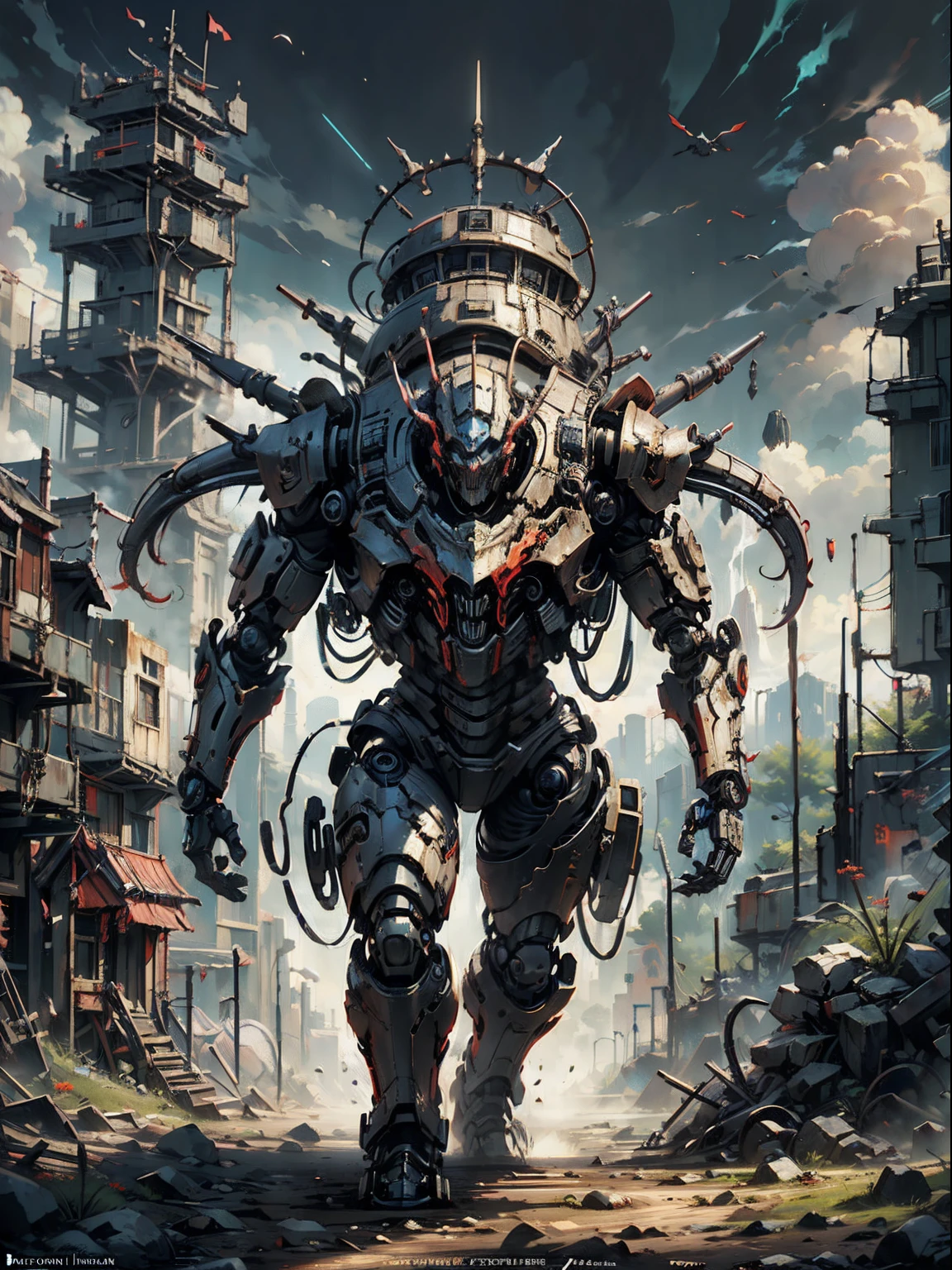 robot, full body, Apocalypse, dooms day, Illustration, cinematic light, high resolution, best quality, ultra detailed, masterpiece,