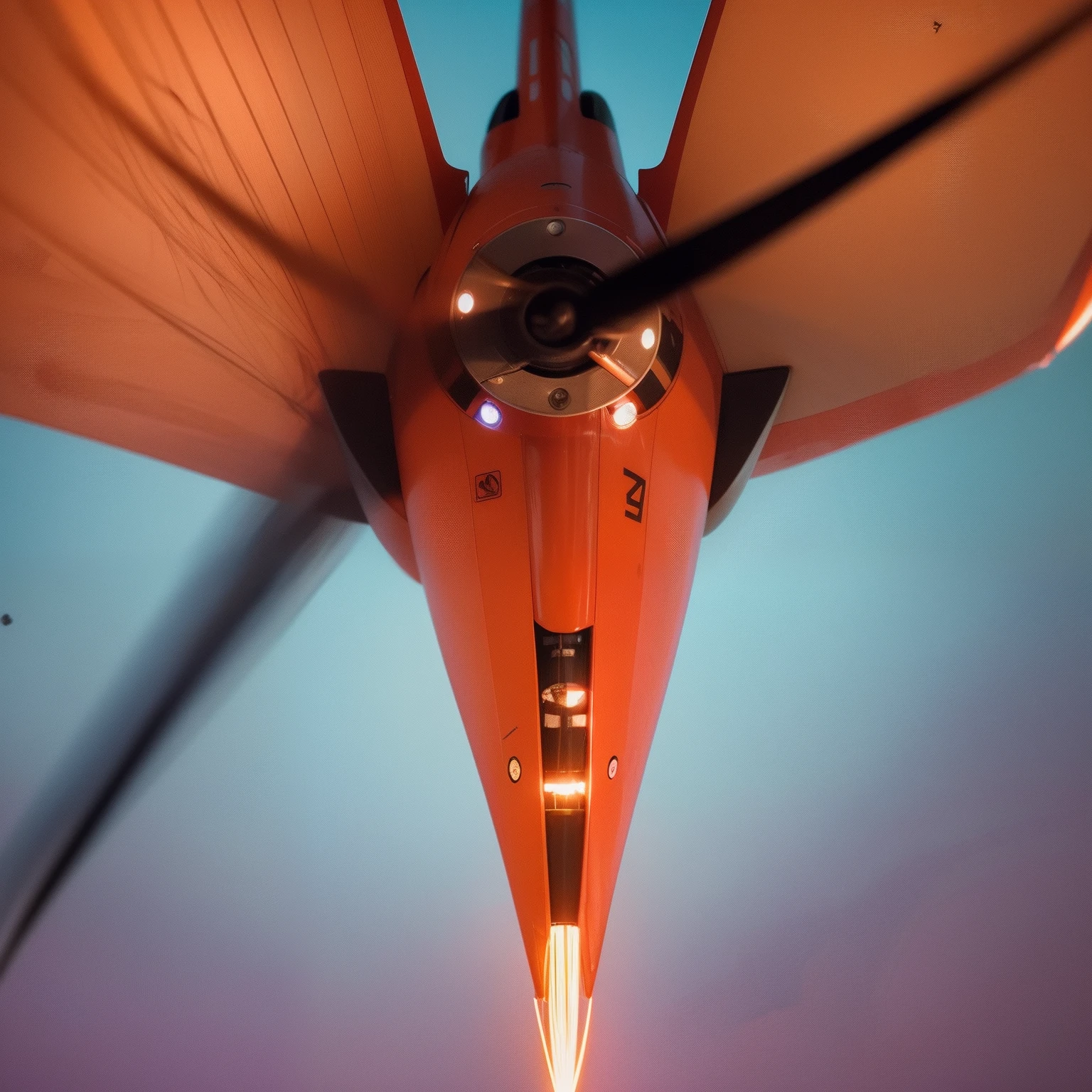 Mosquito Flying penis, wings, jet motors, long shaft with portholes, red, green, blue, yellow, orange, purple, indigo, head, long hanging balls in a sack with hair, pubic hair