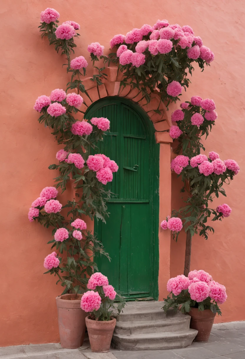 carnation street art illustration mexico, in the style of colorful cityscapes, quiet moments captured in paint, wes anderson, raoul dufy, animated illustrations, trompe l'oeil compositions, panorama
