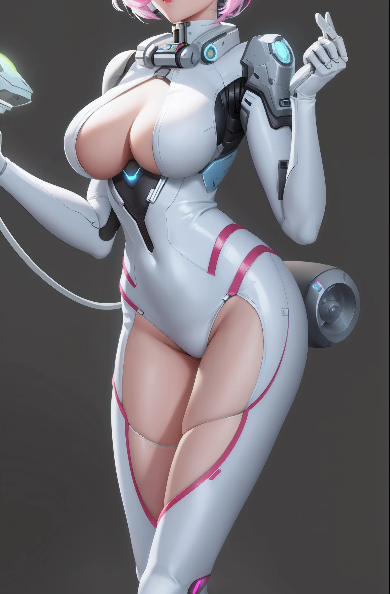 echo from overwatch, an oppai cyberpunk, thick smooth warframe thighs, Cute cyborg girl, smooth digital concept art, an alien robot naughty nurse, beautiful white girl cyborg,