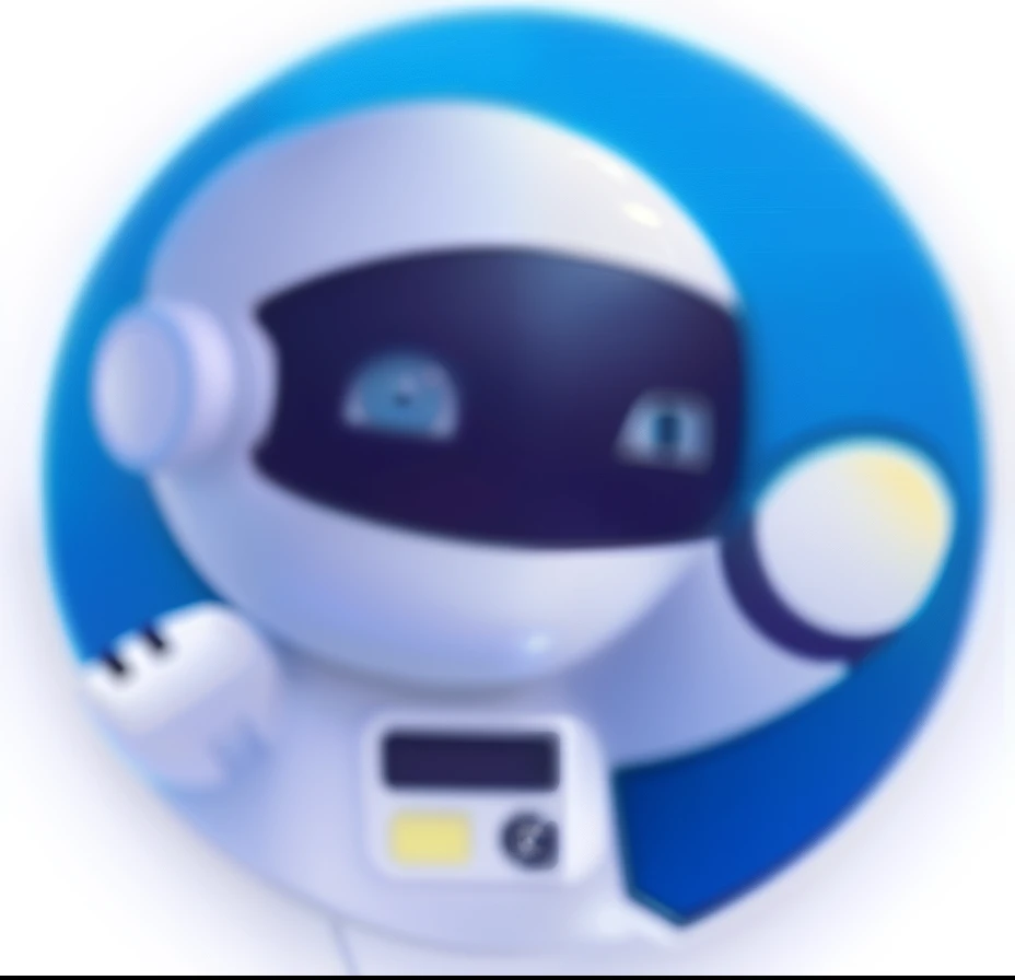 Close-up of the robot，There is a blue circle around it, Avatar image, ƒ 1. 8, ƒ1.8, nano, avatar for website, Bot icon, friendly robot, with ai theme, DataNFT as a data avatar, adorable friendly robot, discord profile picture, portrait of an ai astronaut, icon for an ai app, imagem de qualidade alta