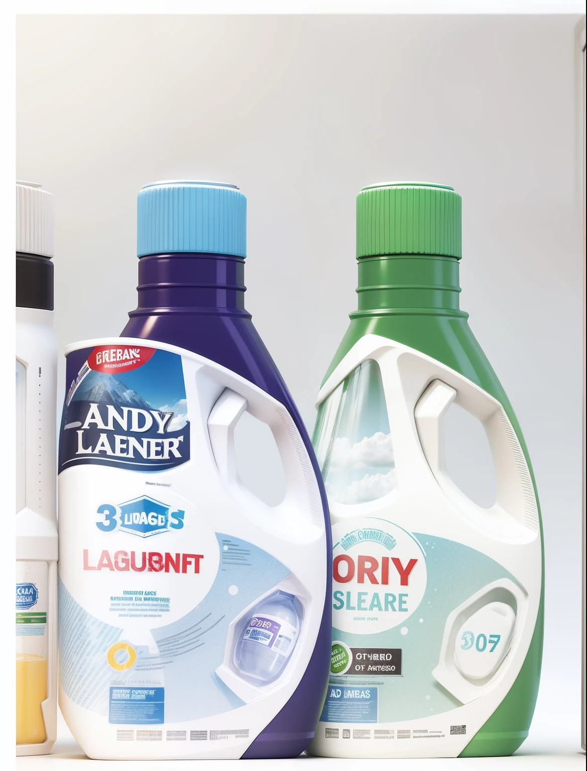 Laundry detergent bottle design,Simple and atmospheric,3D modeling scene rendering