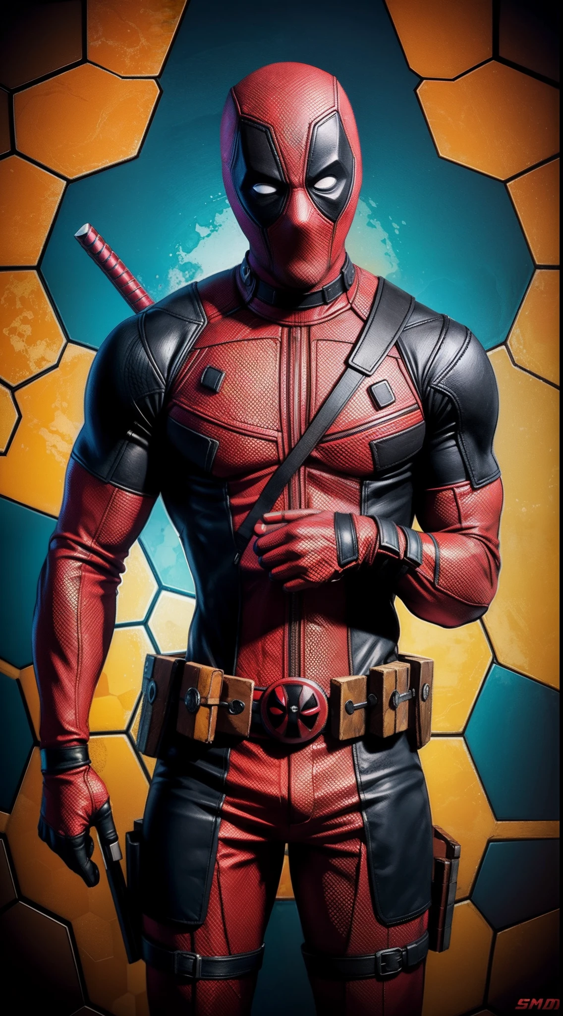 POOLSTORE large print with dead pool background man with headphones game