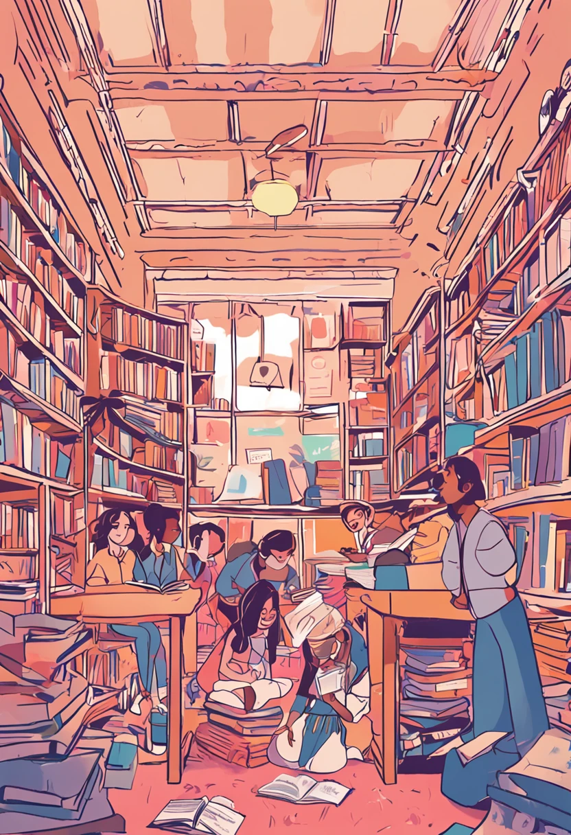 As a world-class illustrator，I am honored to design a theme for you《The Literature Club recruits new students》Poster illustration。Below is a description of the screen I designed based on the background information of the project：

Screen description：
This illustration features bright colors and vibrant scenes，It shows the charm of the literary and artistic society。In the center of the picture is a huge book，The pages emit a bright glow，Illuminate the darkness around you。This symbolizes that the Literature Club is a platform for bringing together various literary and artistic activities，Bring knowledge and inspiration。

The book is surrounded by a group of energetic students，They wore T-shirts from literary clubs of different colors，stands for diversity and inclusion。They came together，Some are reading books，Some people are writing，Someone is talking about literature。This expresses the friendship between members of the literary community、collaboration，Share the love。

in the lower left corner of the screen，There is a magic inkwell，The ink in the ink bottle forms a variety of gorgeous words and patterns，Symbolizes the magic and creativity of literature。Next to the inkwell is a quill pen，Represents the tools of writing and creation。

in the right corner of the screen，It showcases gorgeous and colorful landscapes，Like a blooming flower、Flying pages and birds, etc。This symbolizes the beauty and infinite possibilities of literature，Fascinating。

Enfim，At the bottom of the screen is a job posting for the literary club，Include time、Location and contact details，Let the audience get more information。

Then the illustrations come to life、Characterized by creativity and diversity，It aims to attract more students interested in literature to join the literary club，Inspire their love and exploration of literature。