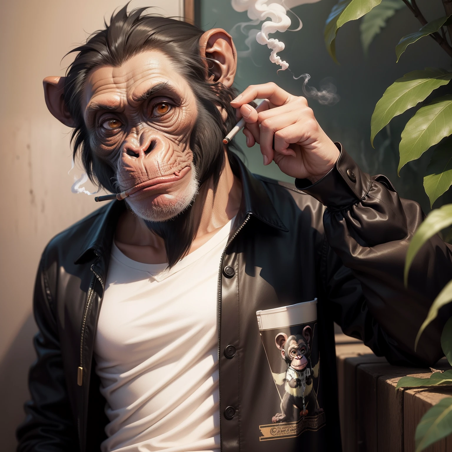 Monkey smoking